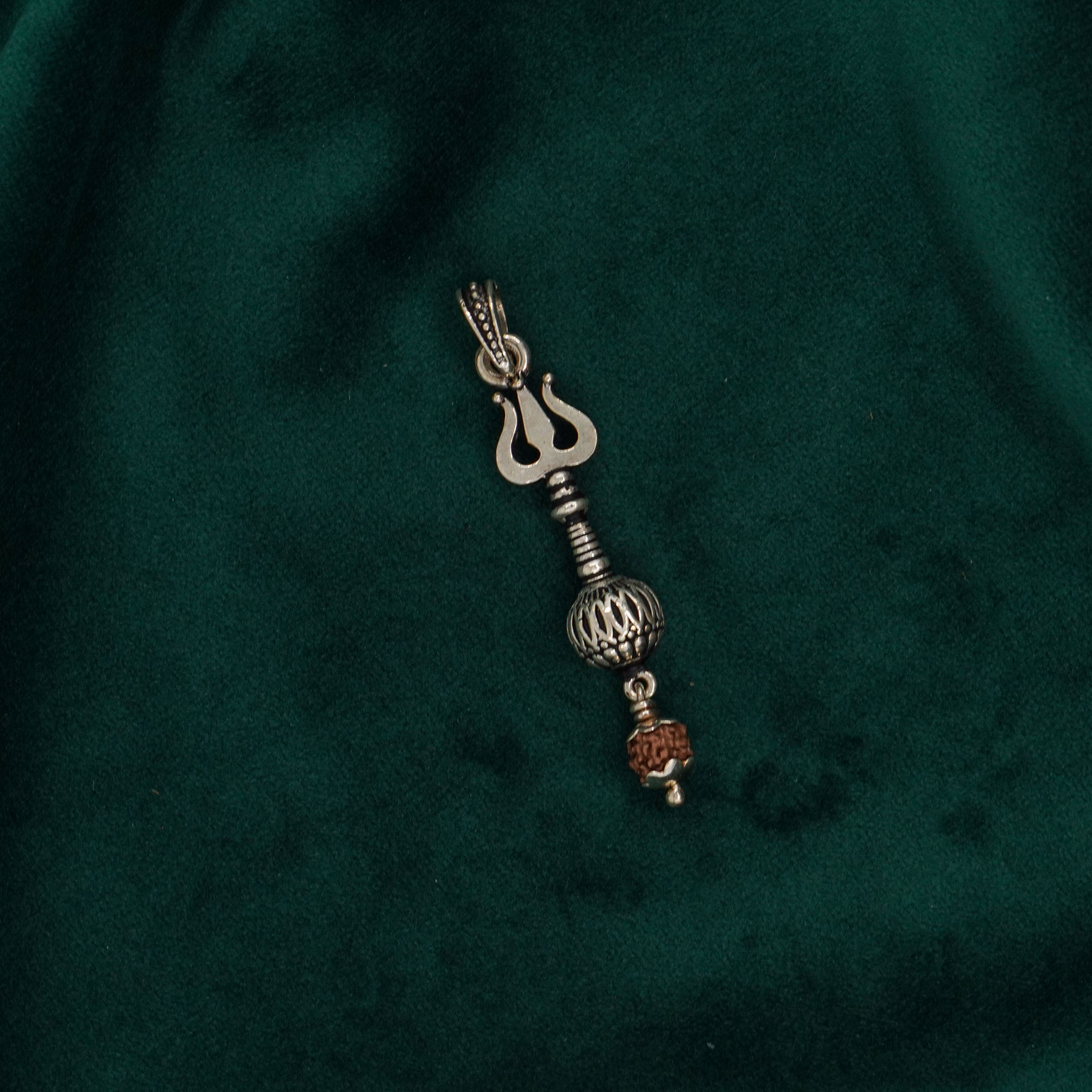 Raag Silver Jewellery Basheerbagh - Trishul Rudraksha Pendant