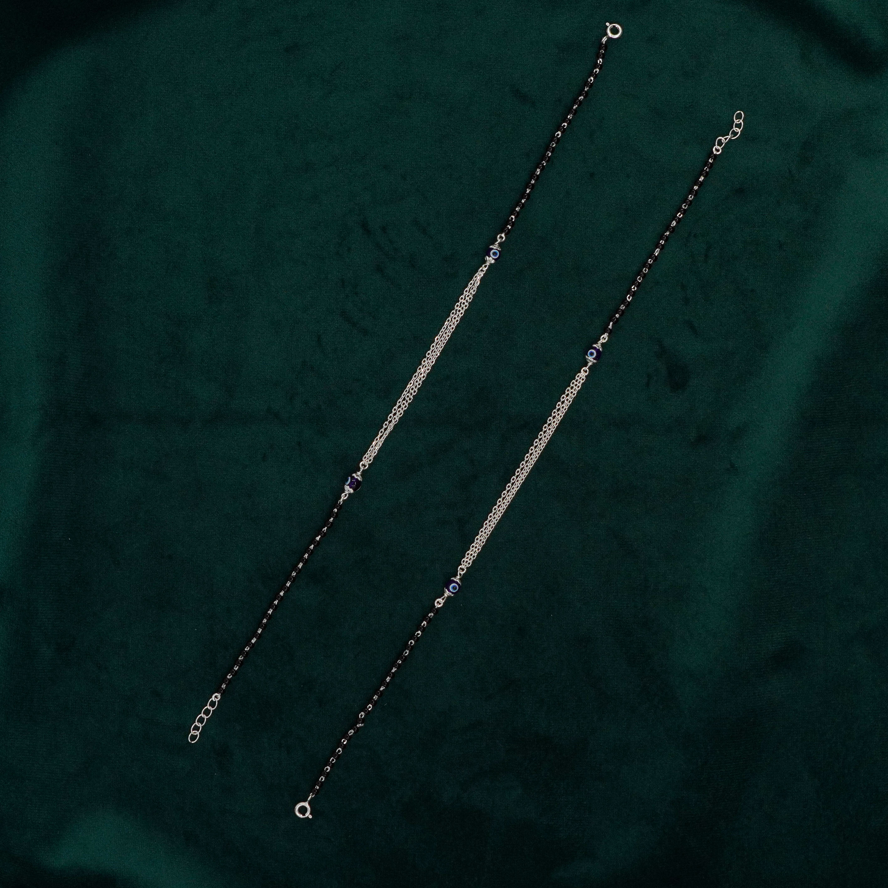 Raag Silver Jewellery Basheerbagh - Silver Evil Eye Anklets