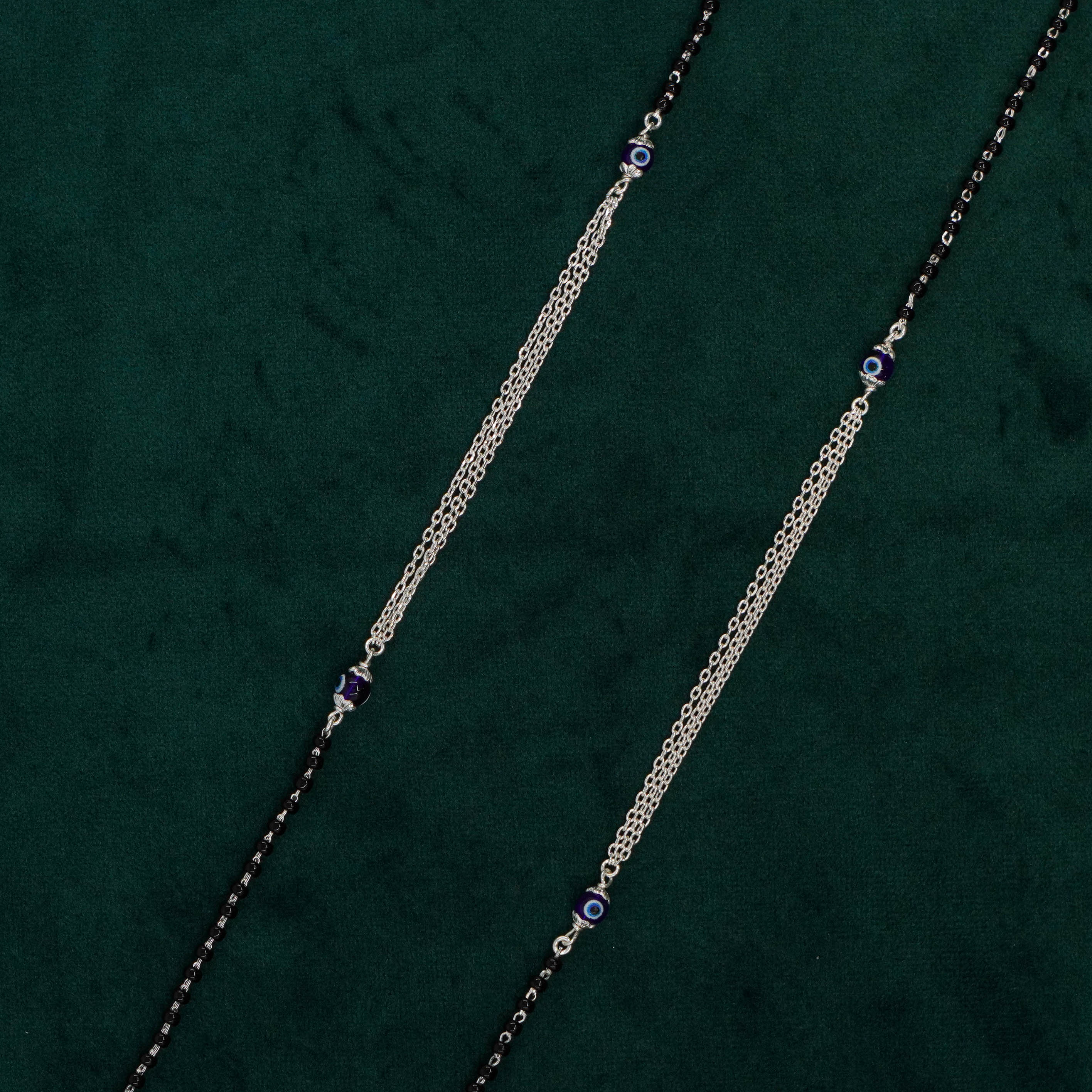 Raag Silver Jewellery Basheerbagh - Silver Evil Eye Anklets