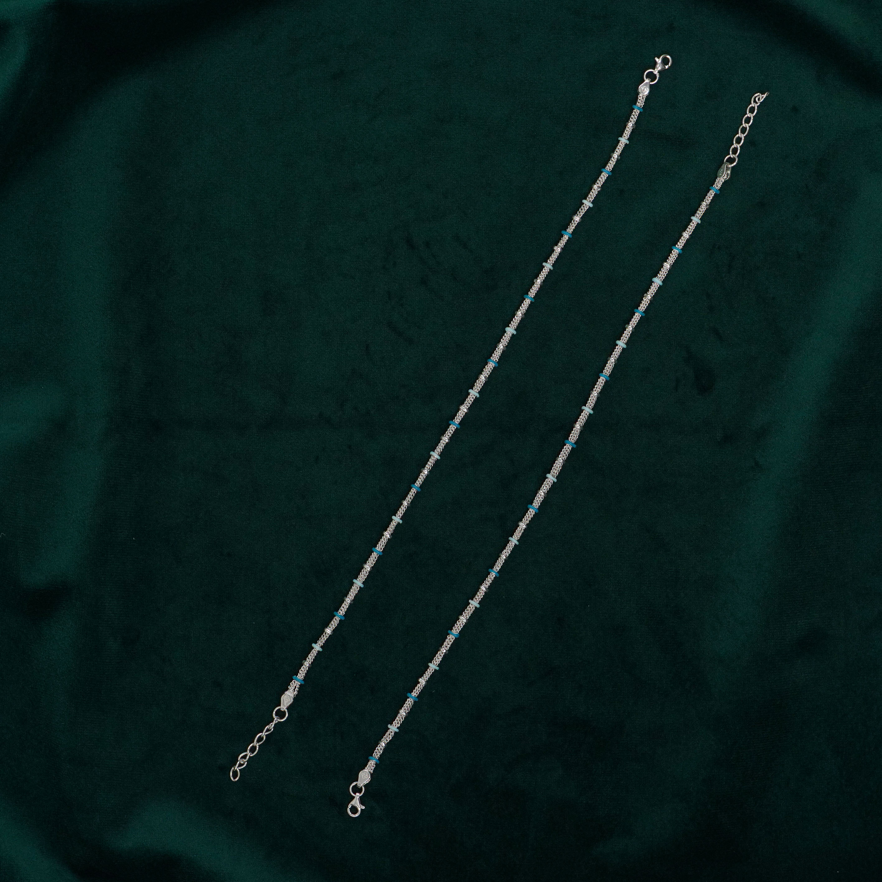 Raag Silver Jewellery Basheerbagh - Silver Beaded Anklets