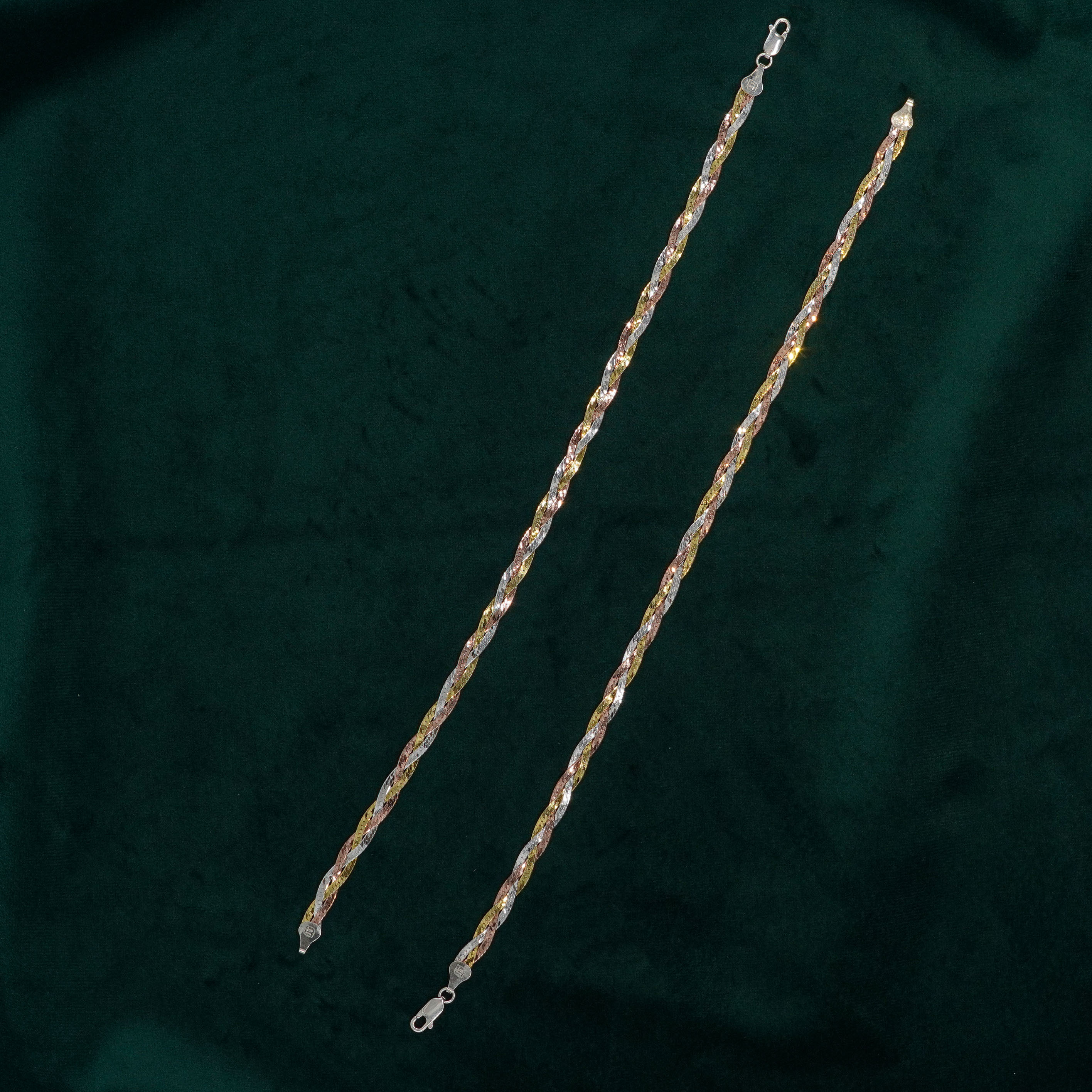 Raag Silver Jewellery Basheerbagh - Tri-color Chain Anklets