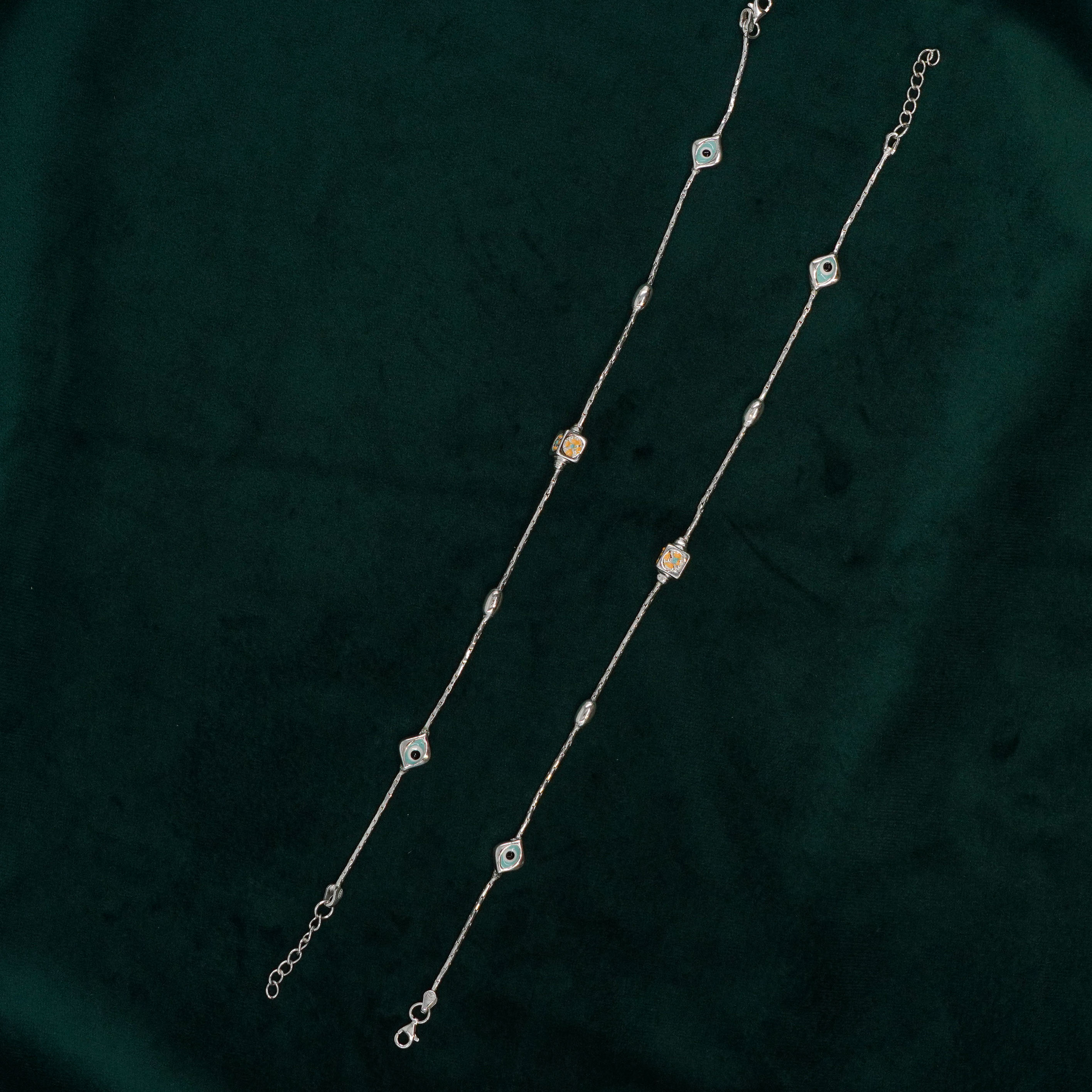 Raag Silver Jewellery Basheerbagh - Evil Eye Anklets Set