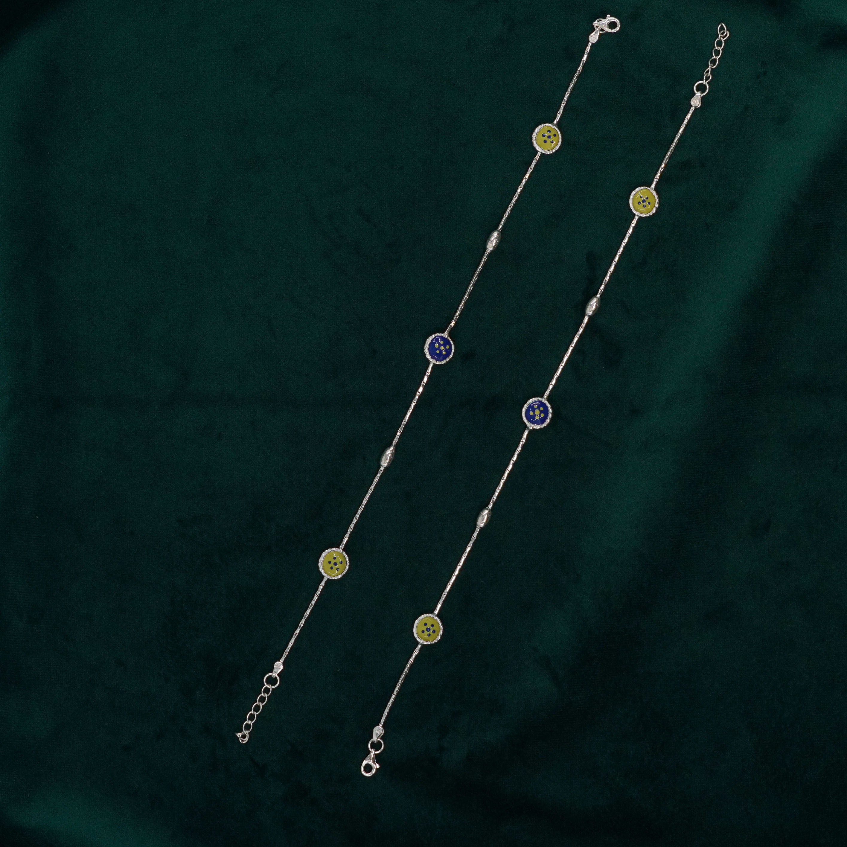 Raag Silver Jewellery Basheerbagh - Silver Enamel Anklets