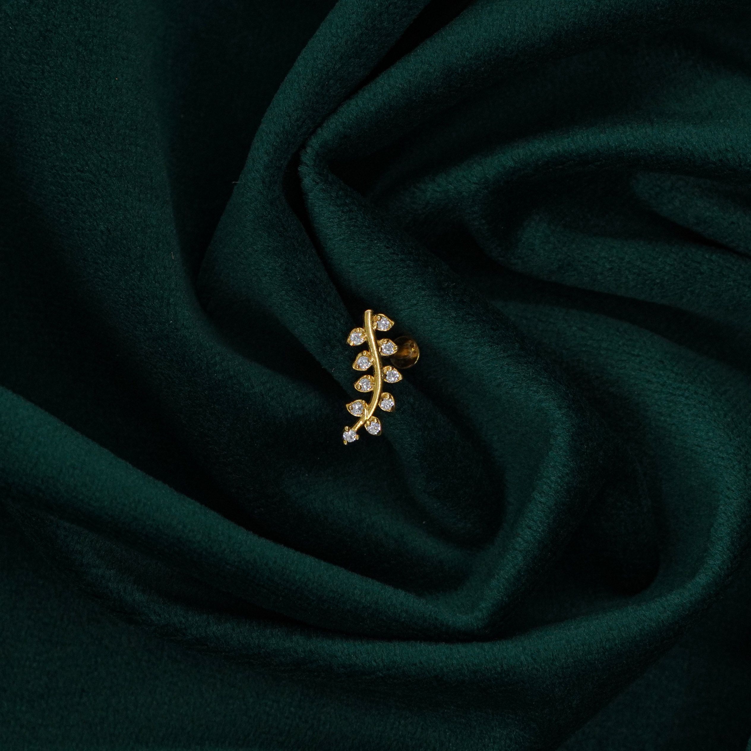 Raag Silver Jewellery Basheerbagh - Leaf Branch Nose Ring