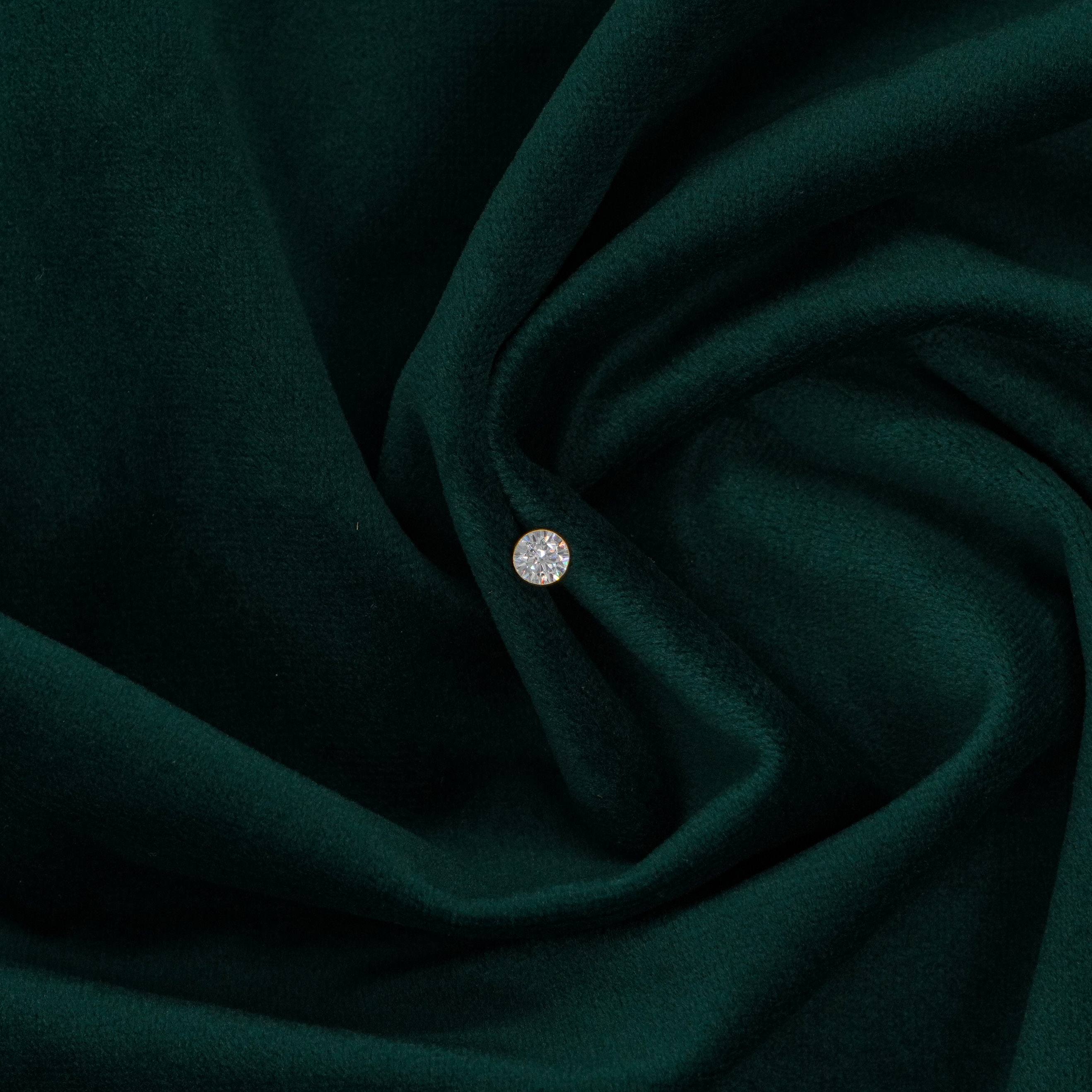 Raag Silver Jewellery Basheerbagh - Round CZ Pin Nose Ring