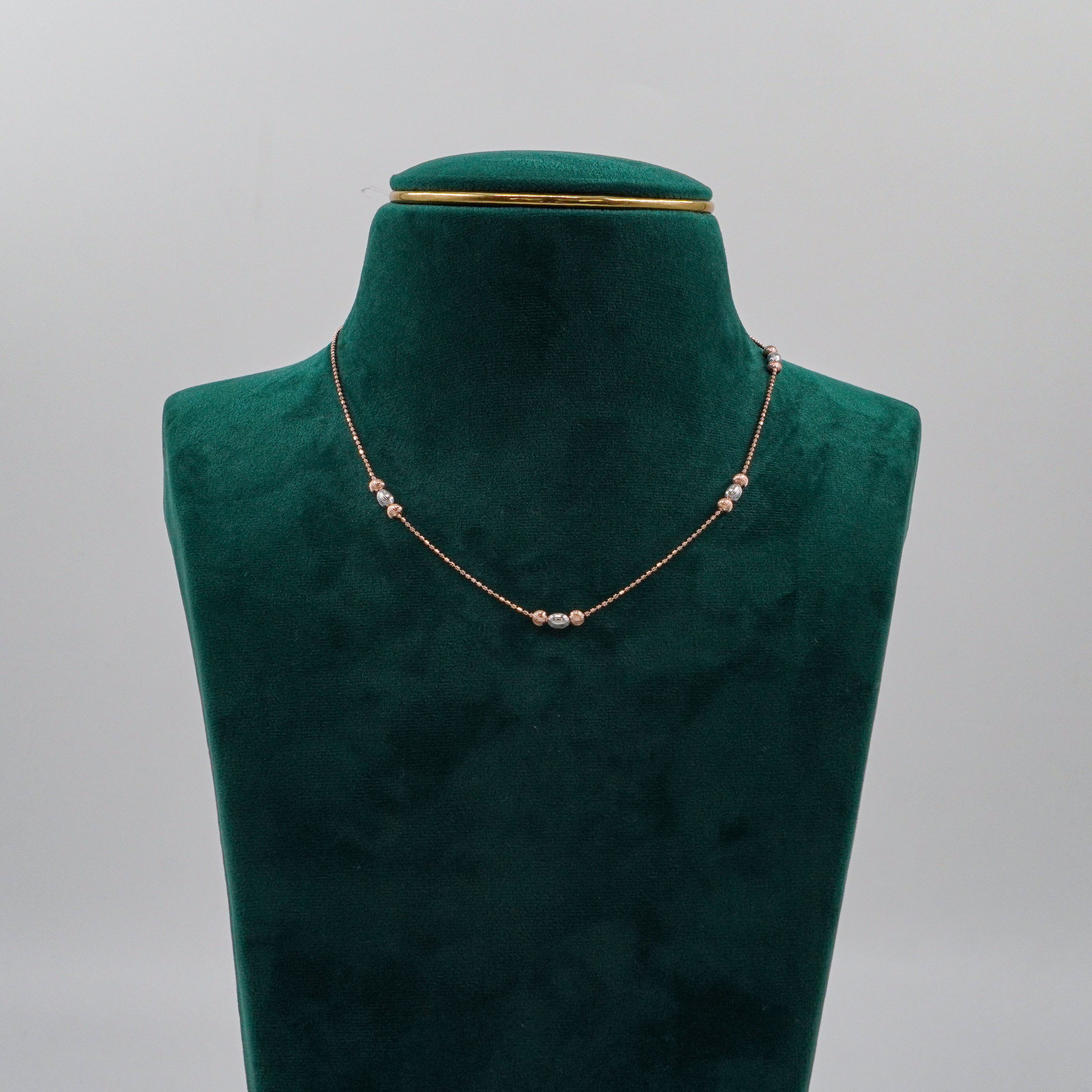 Raag Silver Jewellery Basheerbagh - Beaded Rose Gold Chain