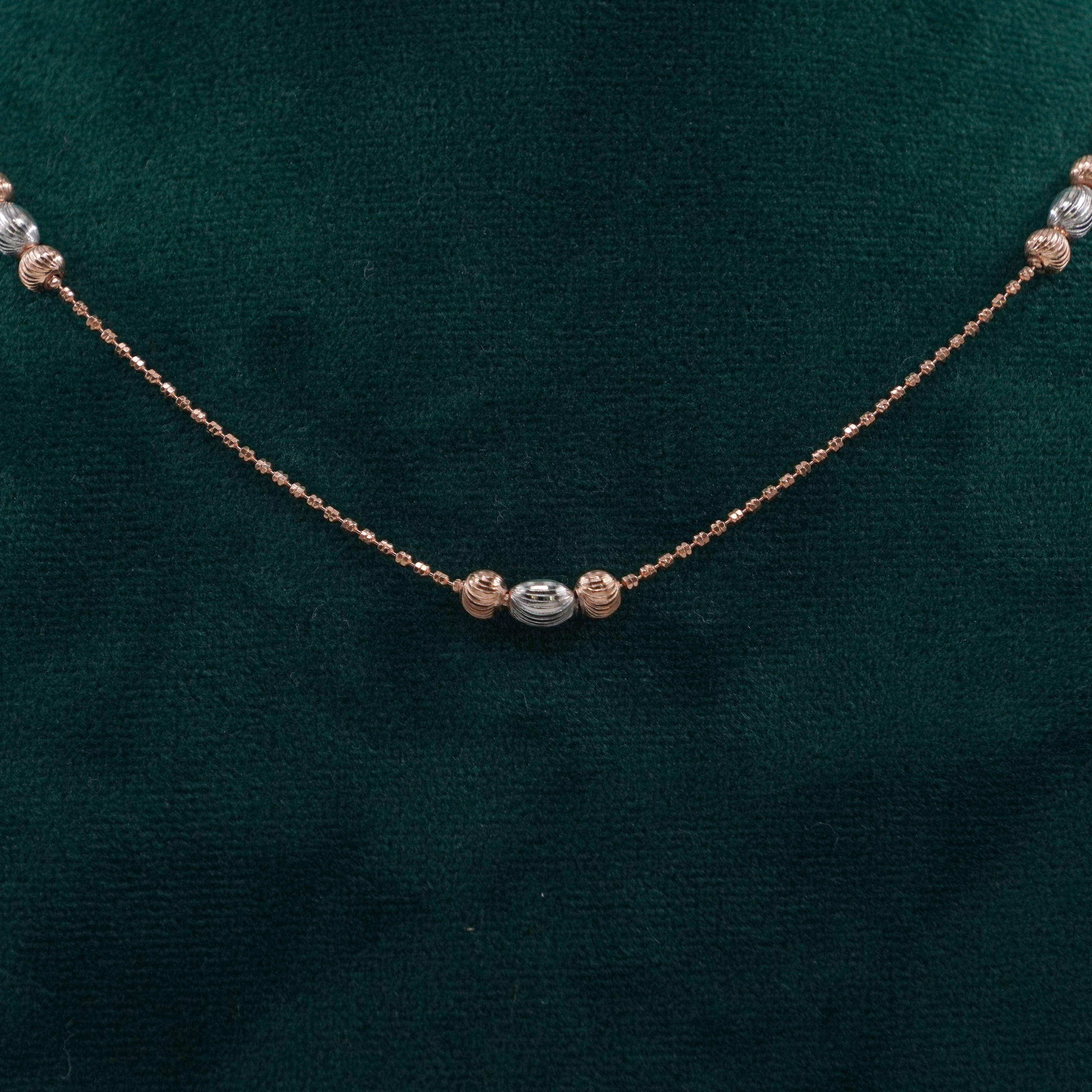 Raag Silver Jewellery Basheerbagh - Beaded Rose Gold Chain