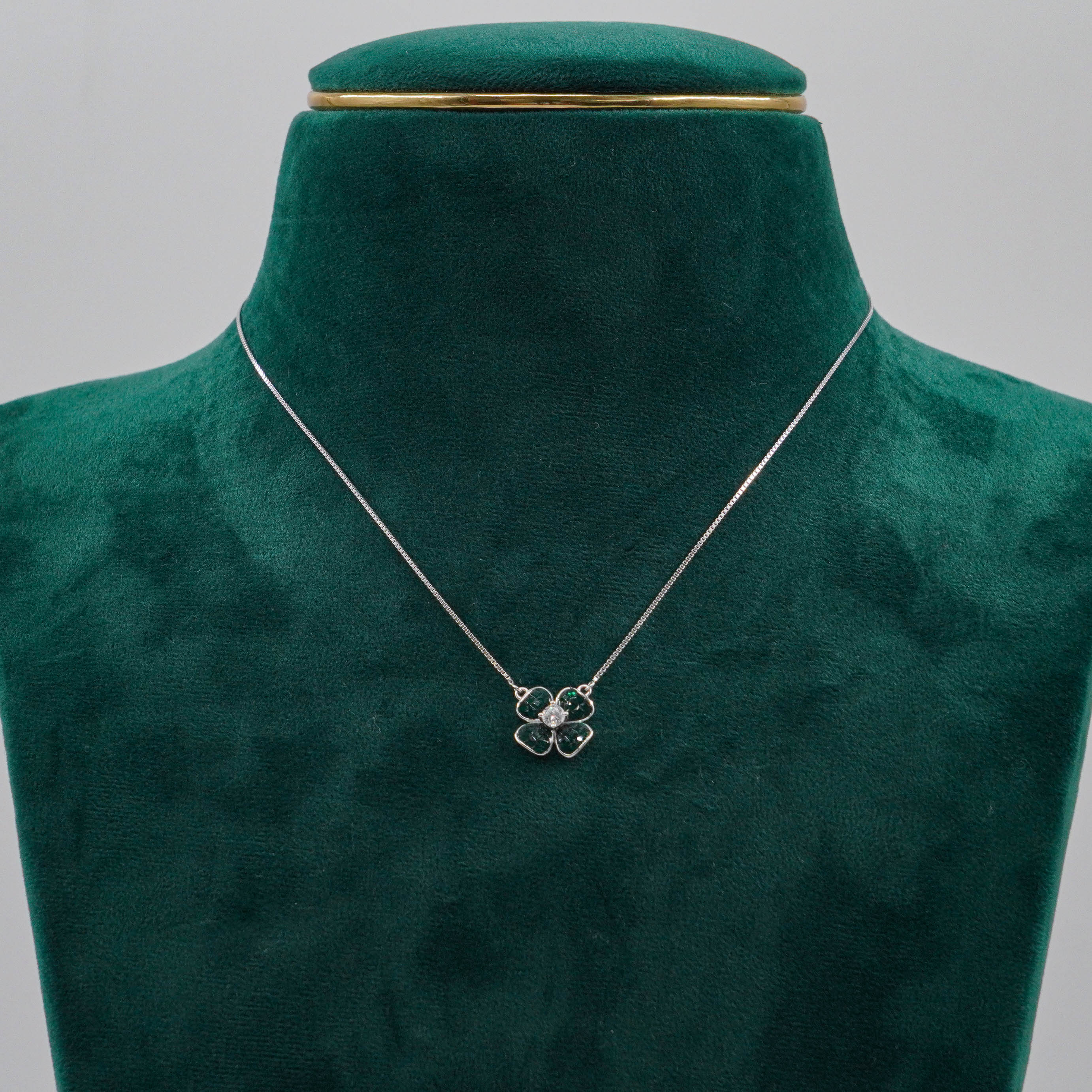 Raag Silver Jewellery Basheerbagh - Silver Clover Necklace Set