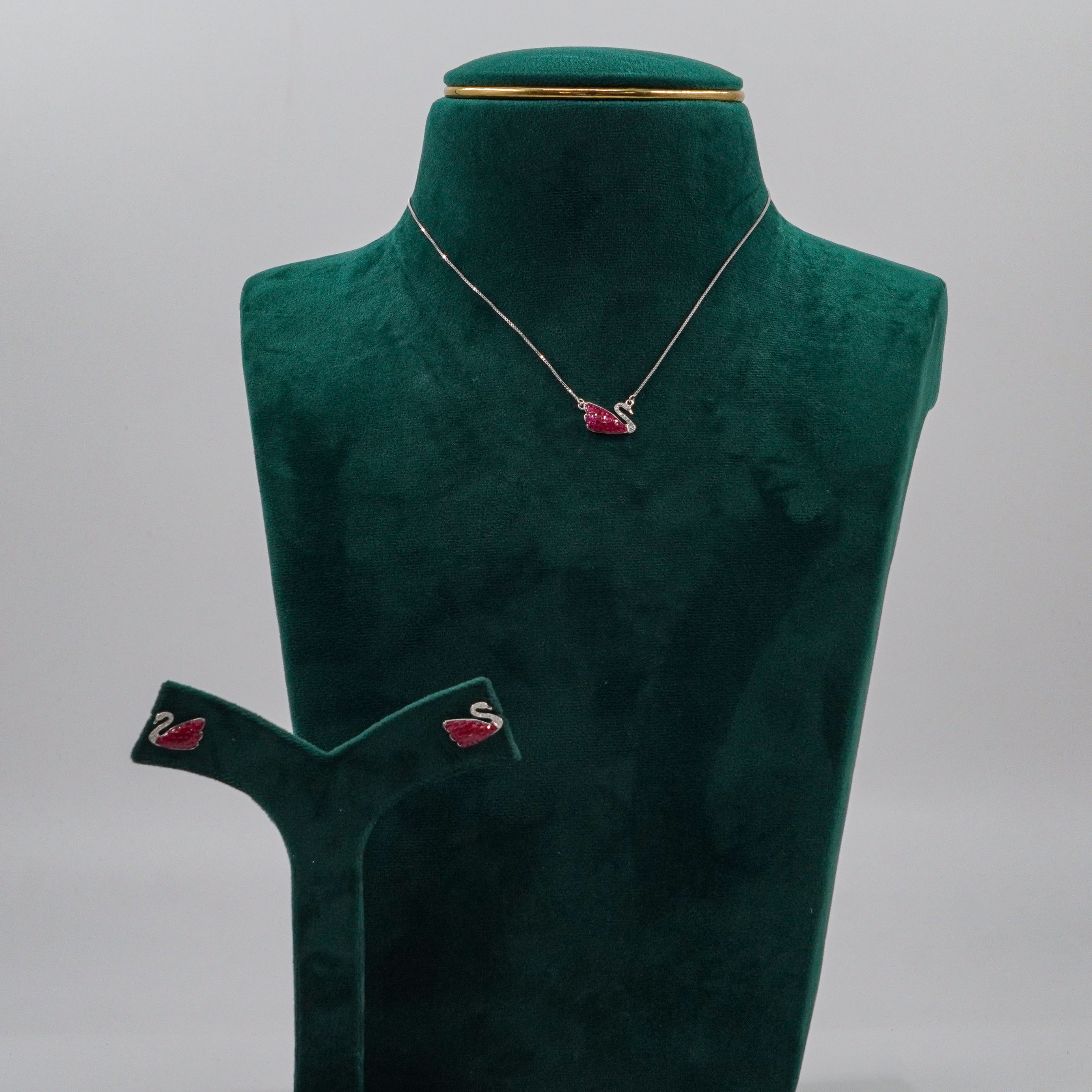 Raag Silver Jewellery Basheerbagh - Swan Pendant Set