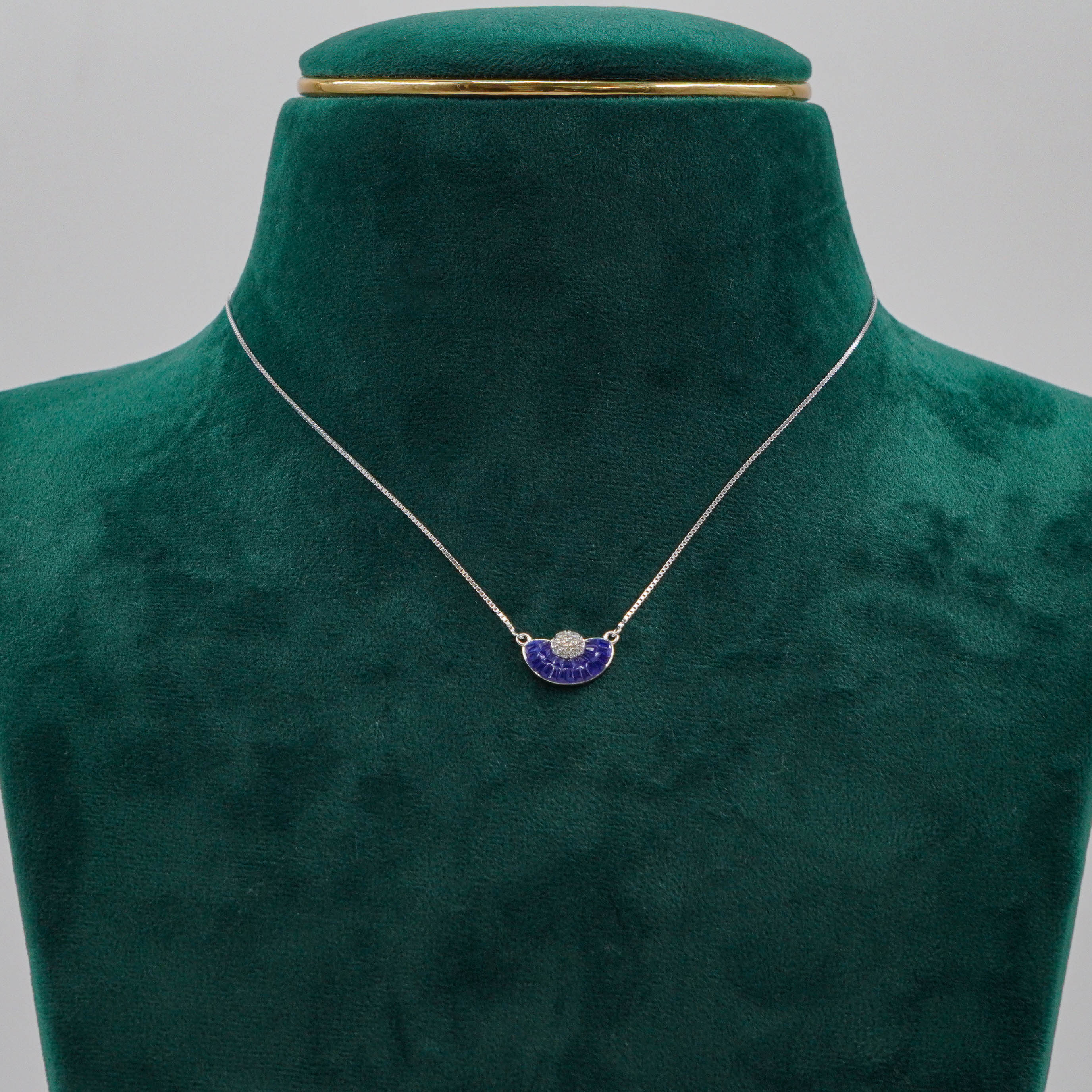 Raag Silver Jewellery Basheerbagh - Purple Pendant Set