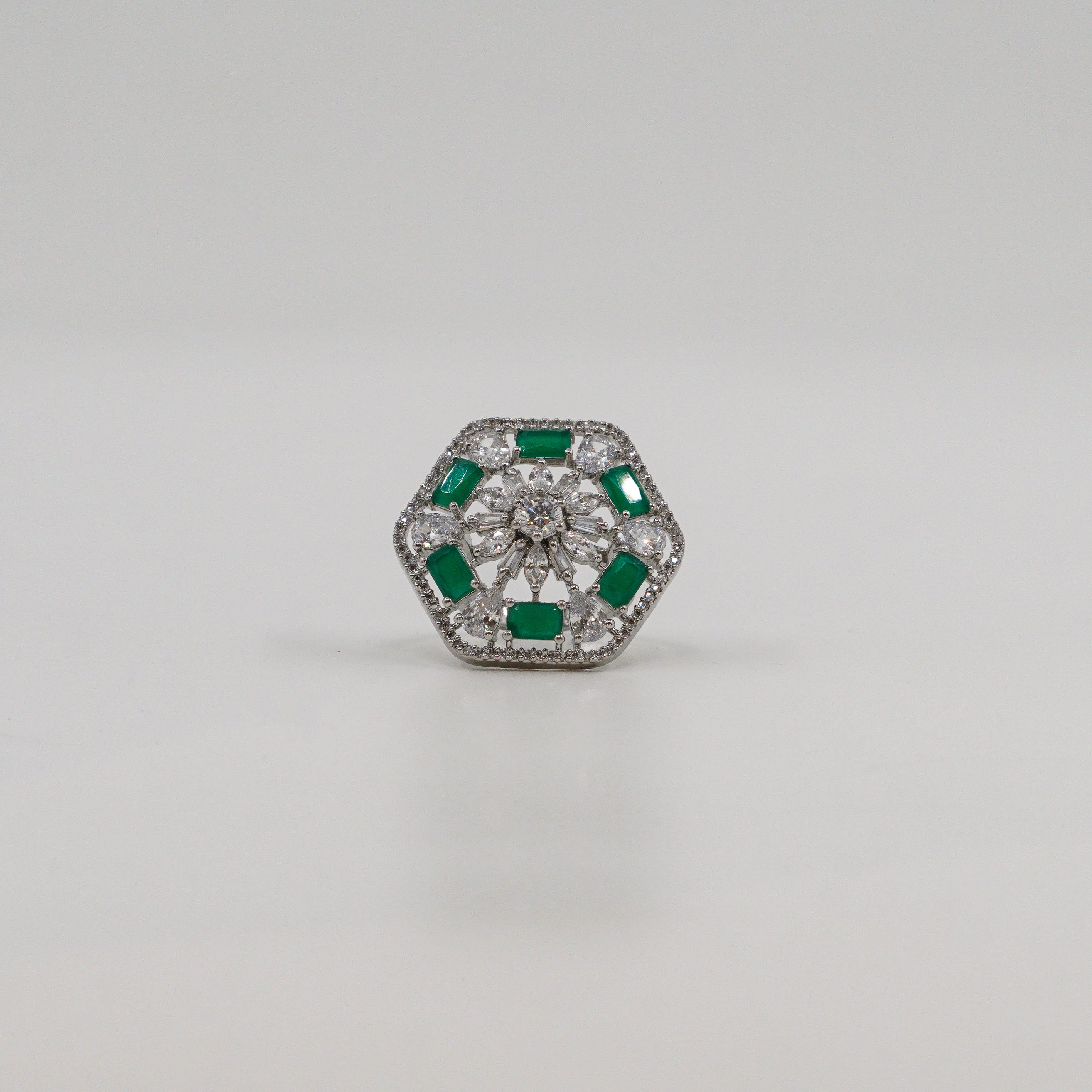 Hexagonal Emerald Ring