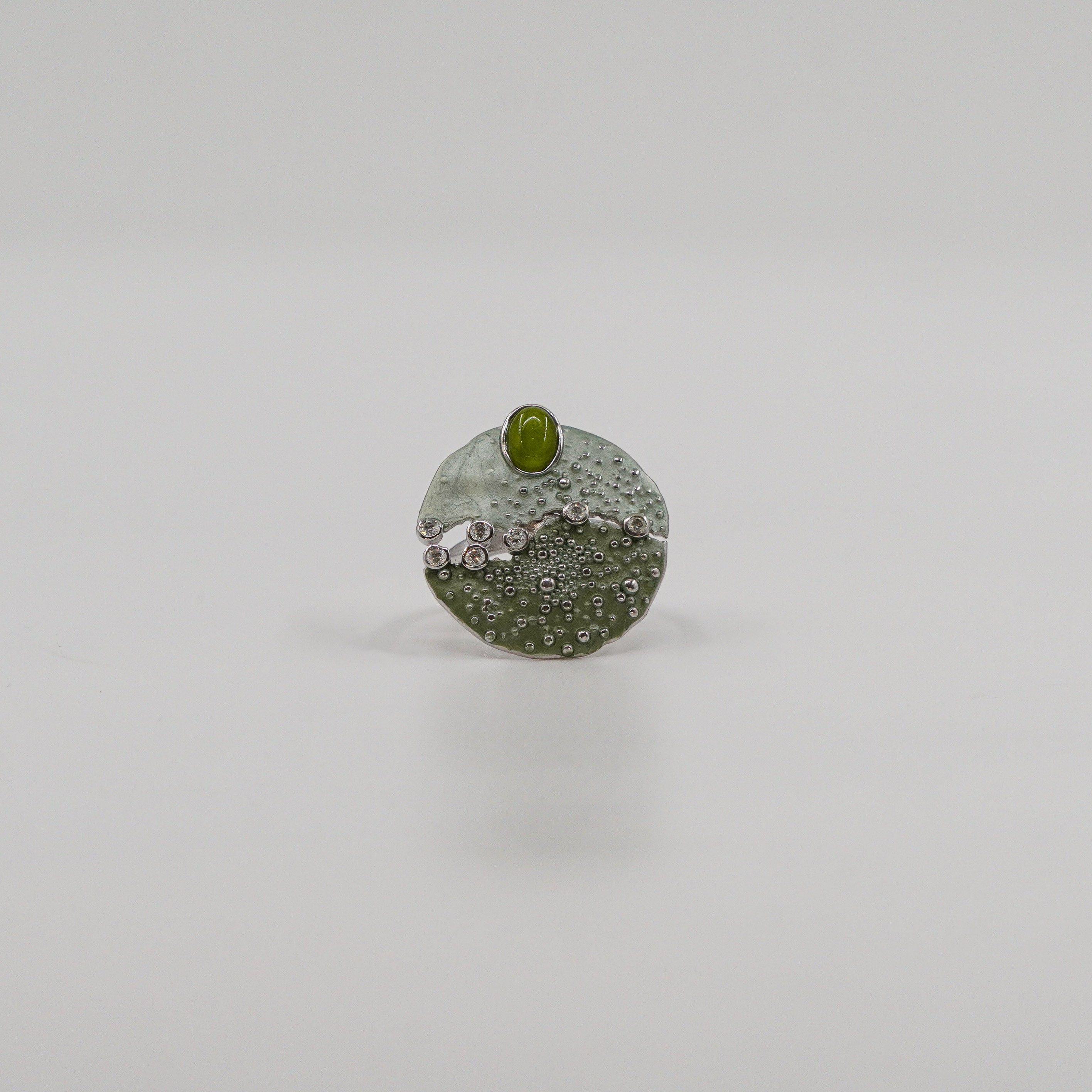 Green Stone Silver Ring