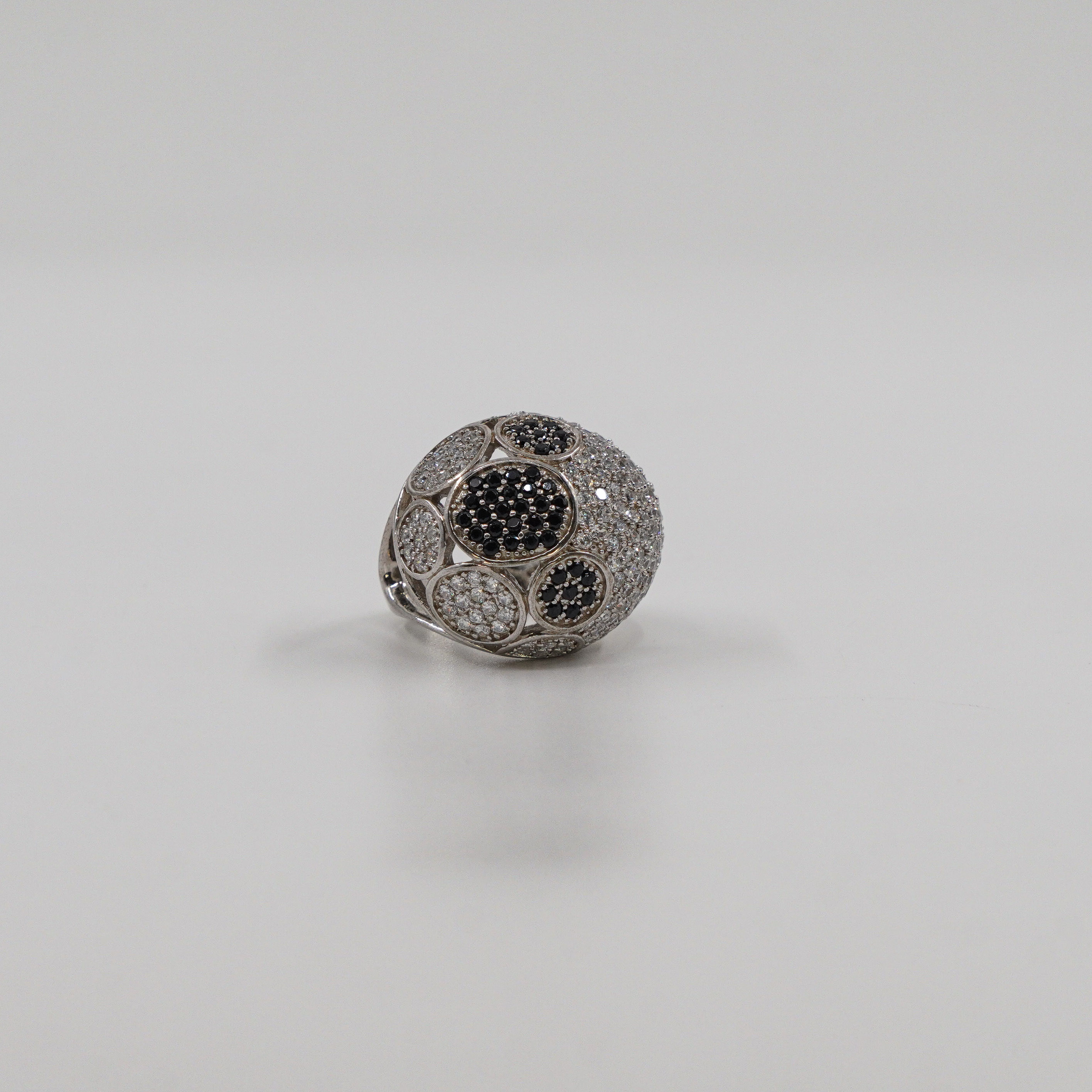 Black White CZ Ring