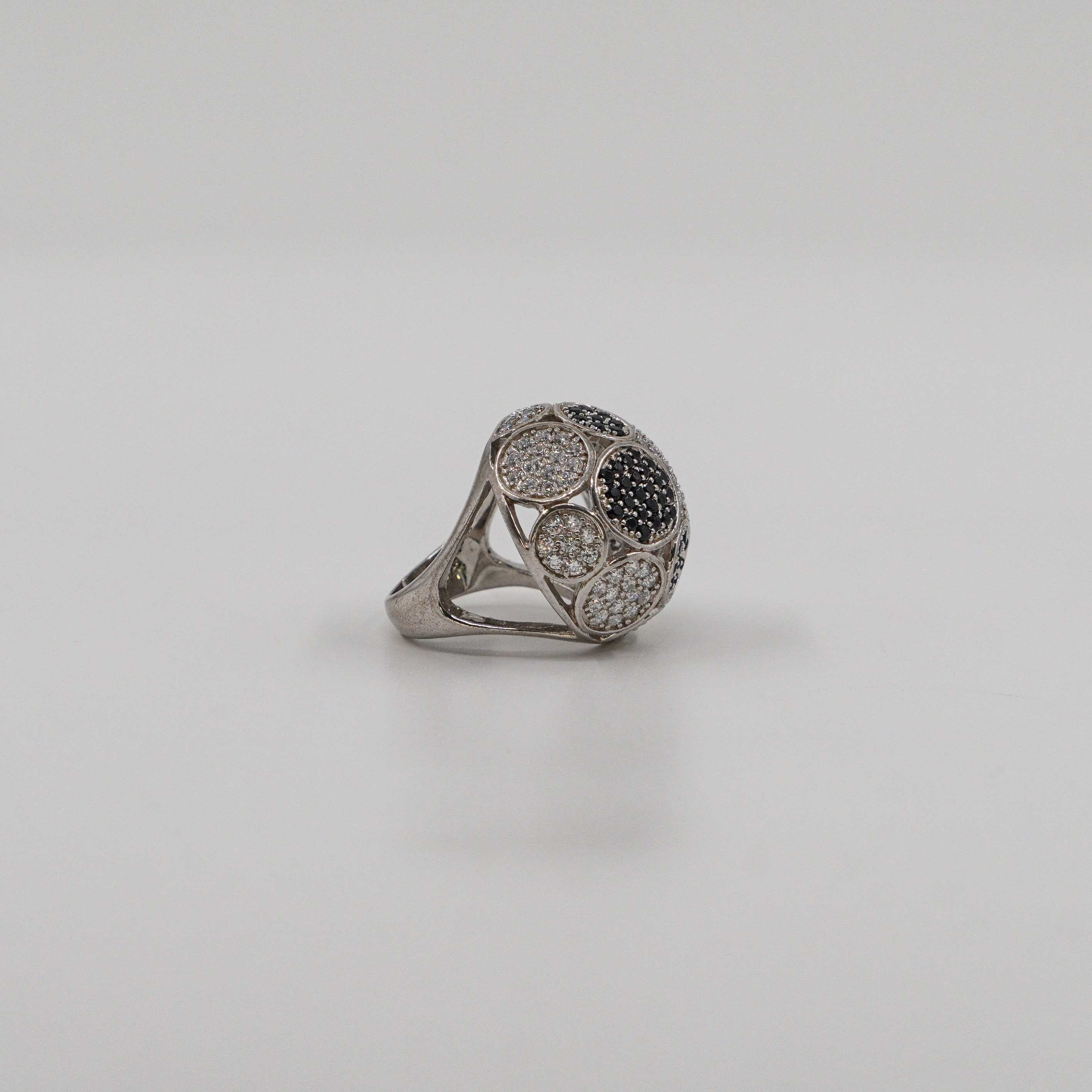 Black White CZ Ring