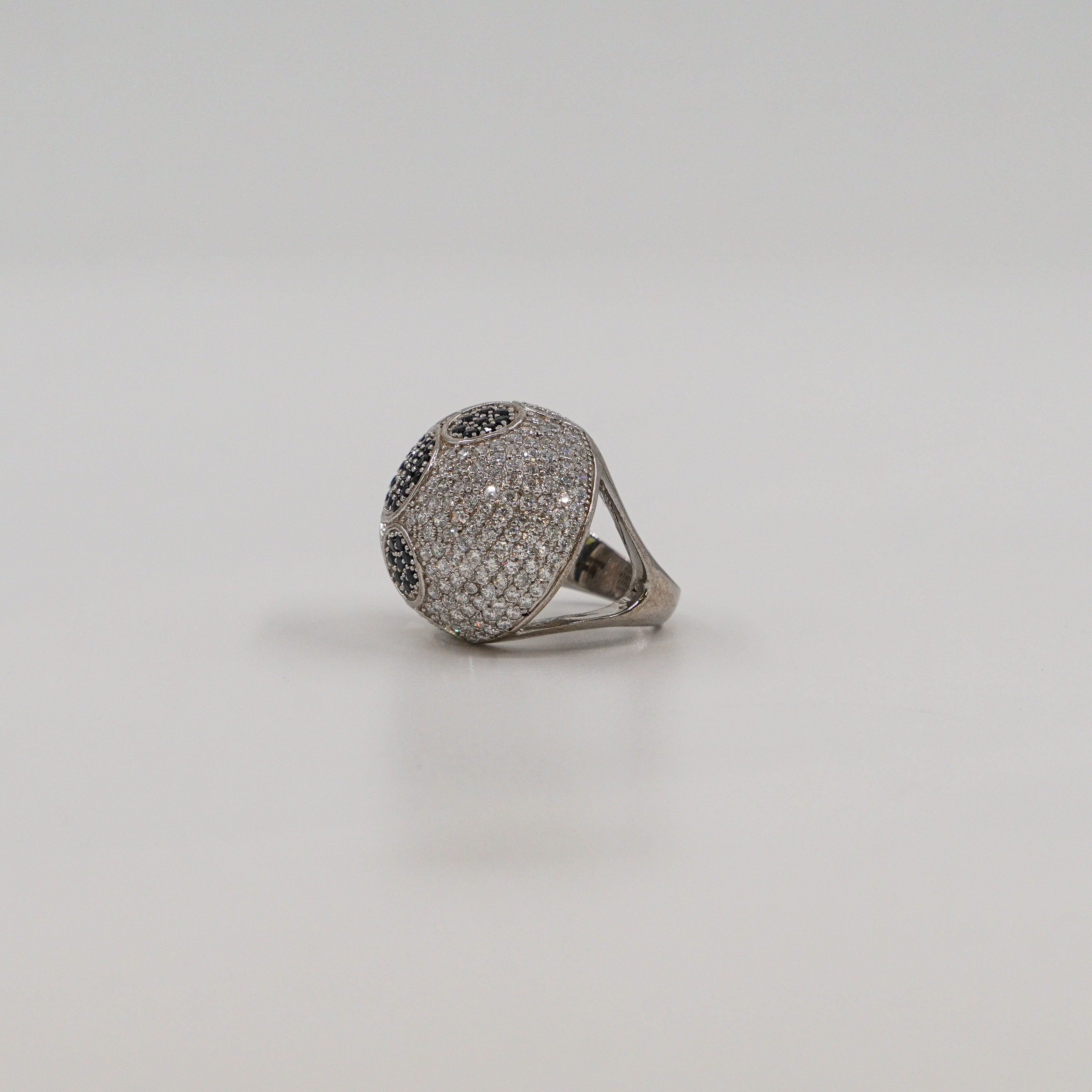 Black White CZ Ring