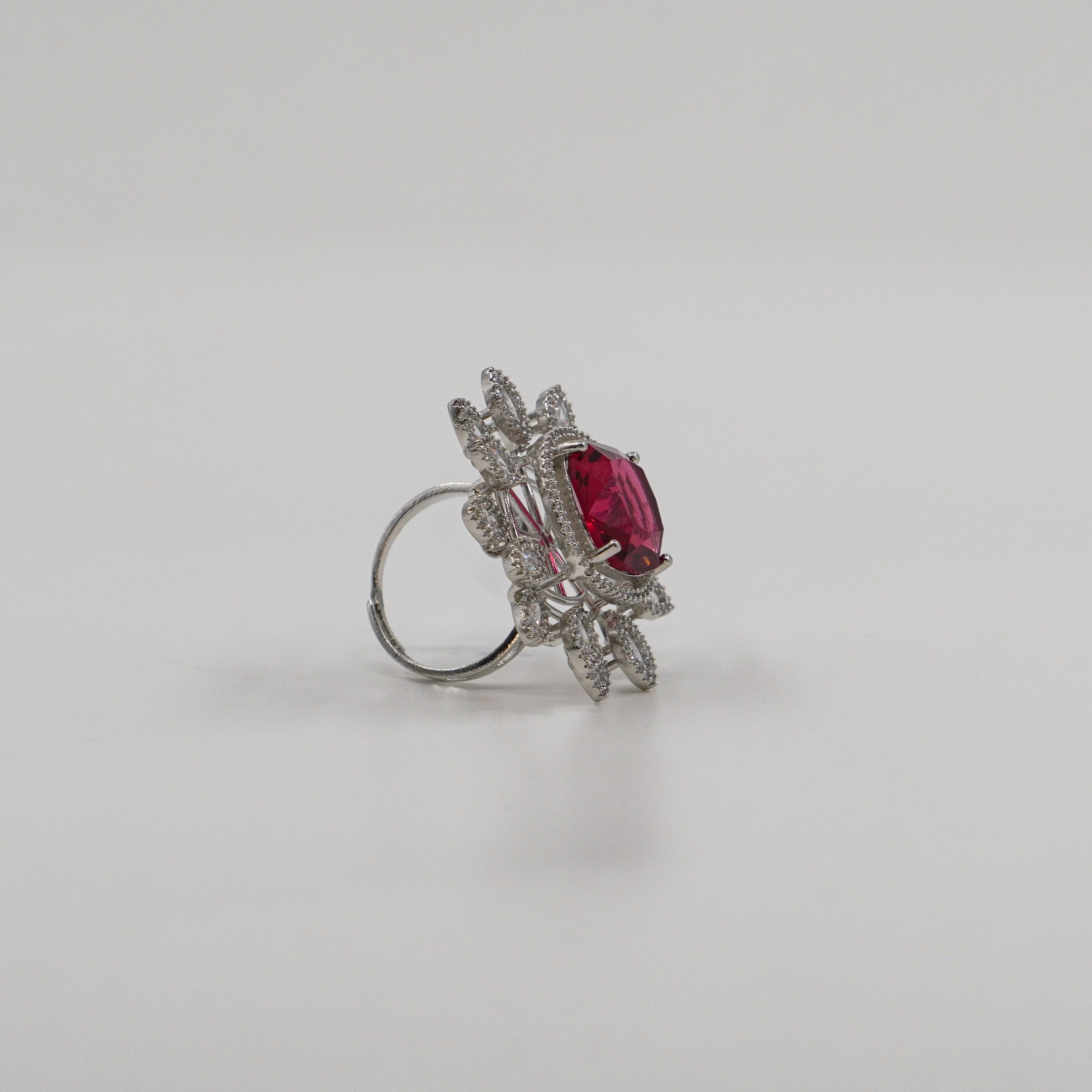 Pink Cushion Halo Ring