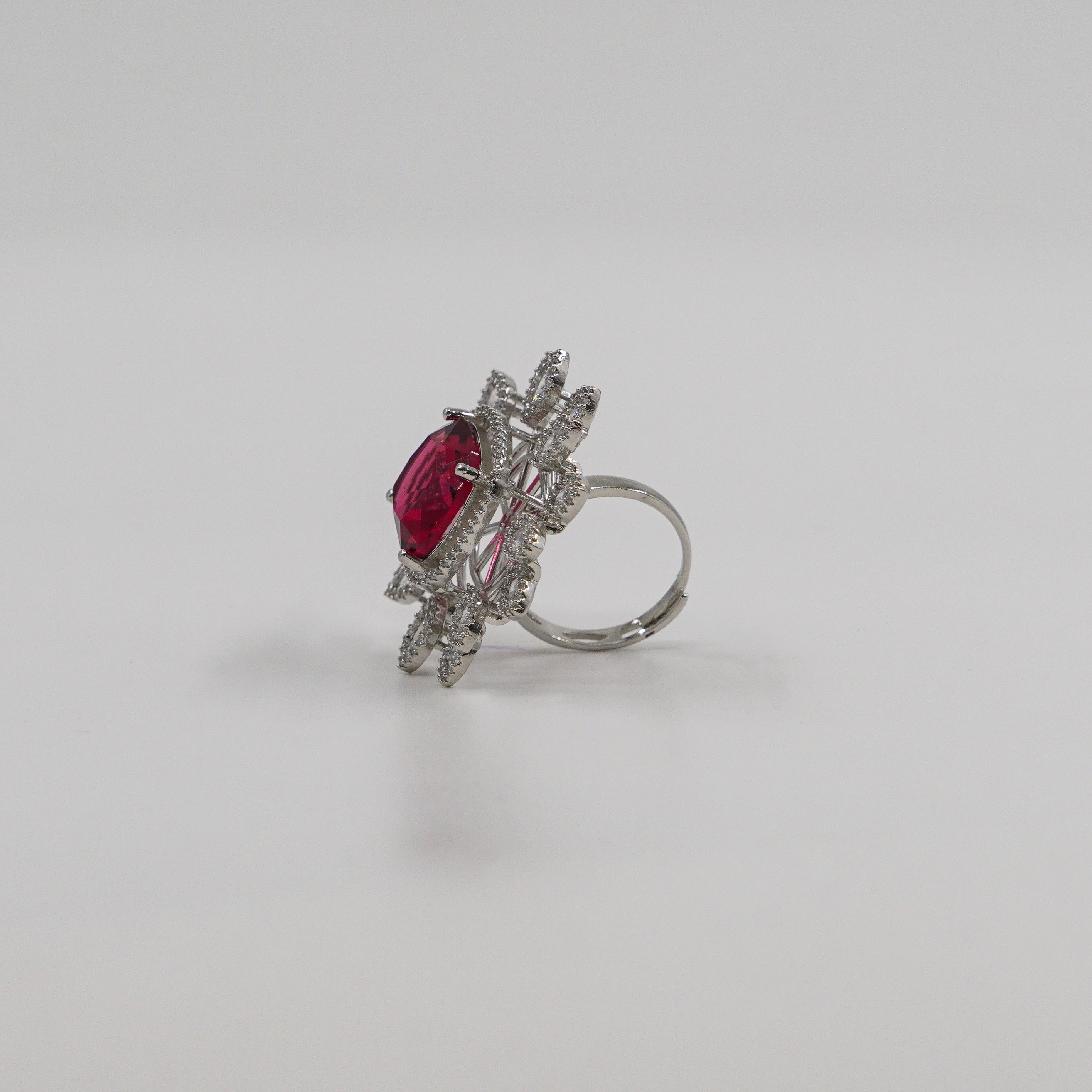 Pink Cushion Halo Ring