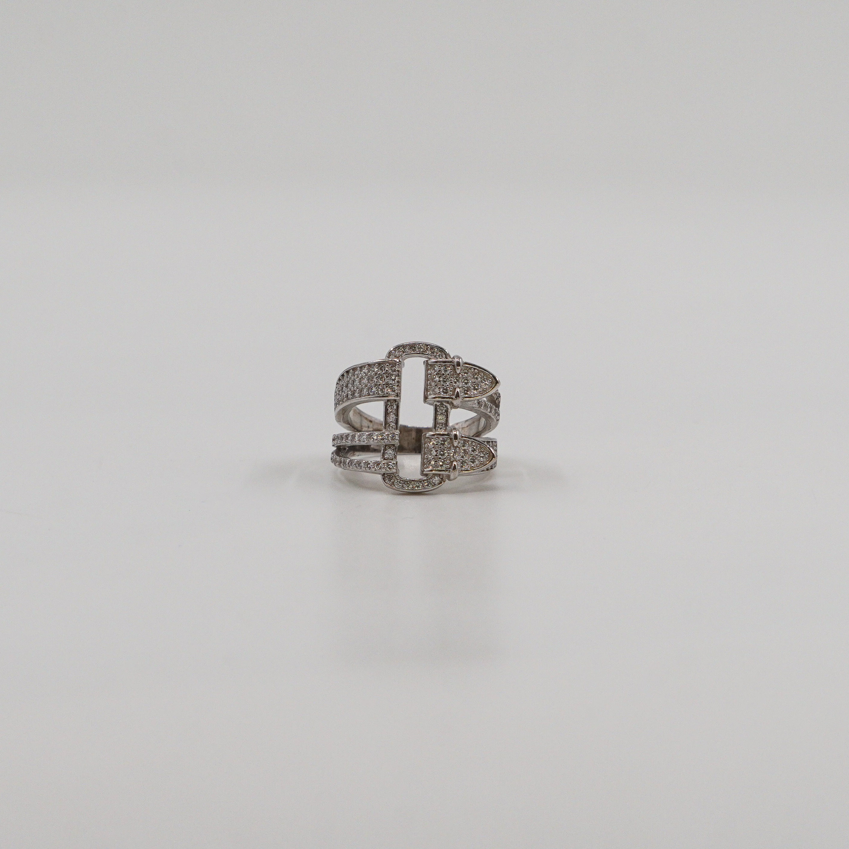 Buckle Design CZ Ring