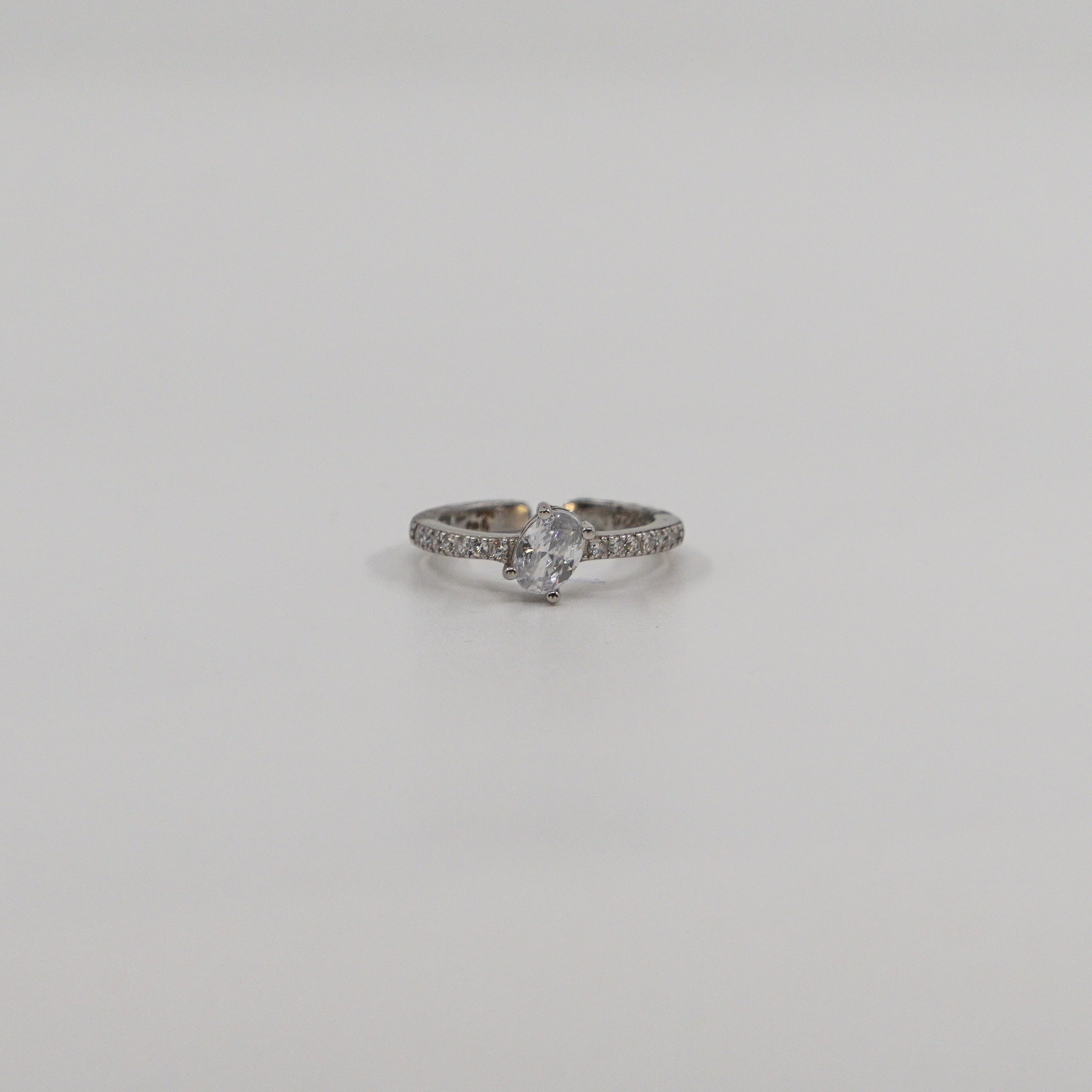 Oval CZ Solitaire Ring