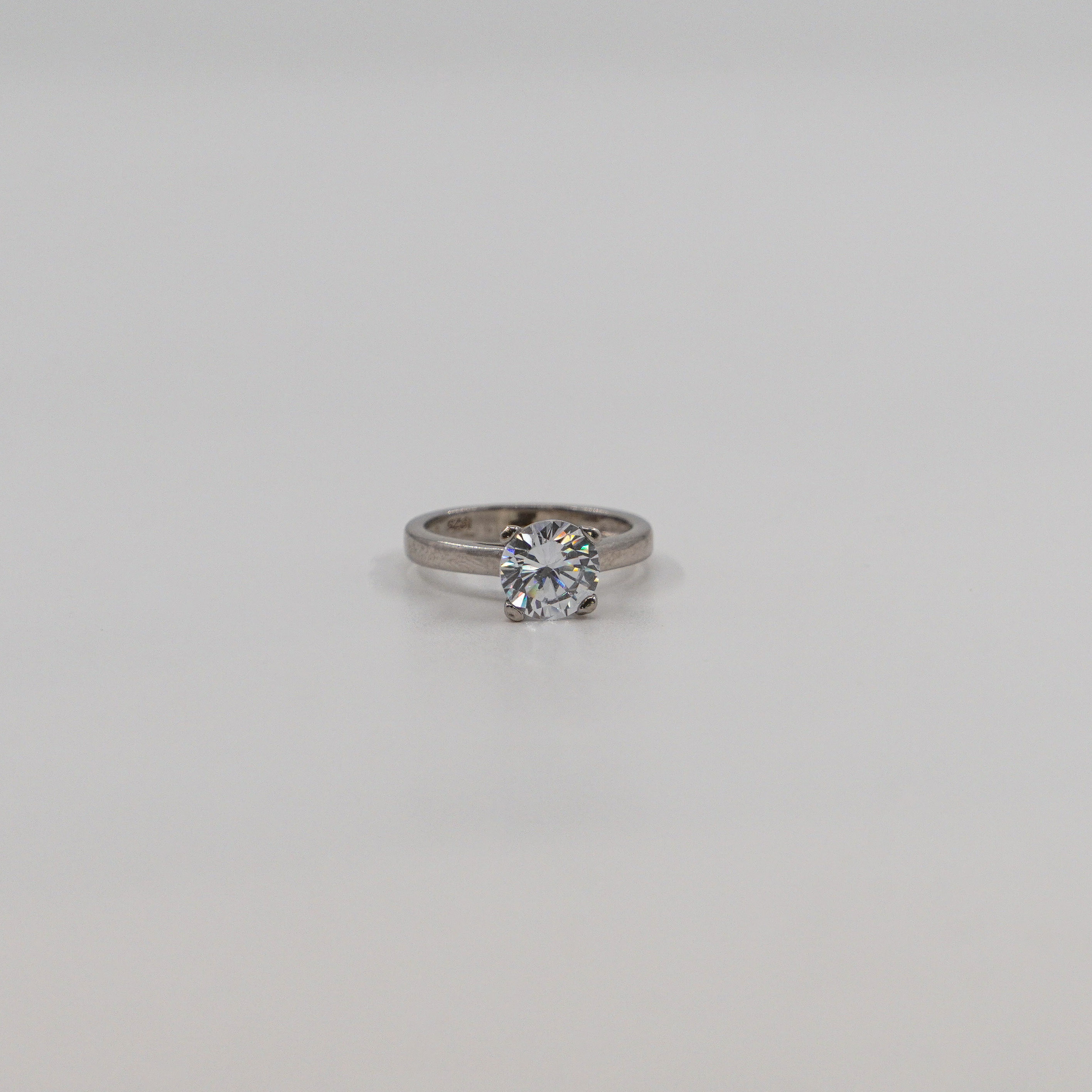 Silver Solitaire Ring