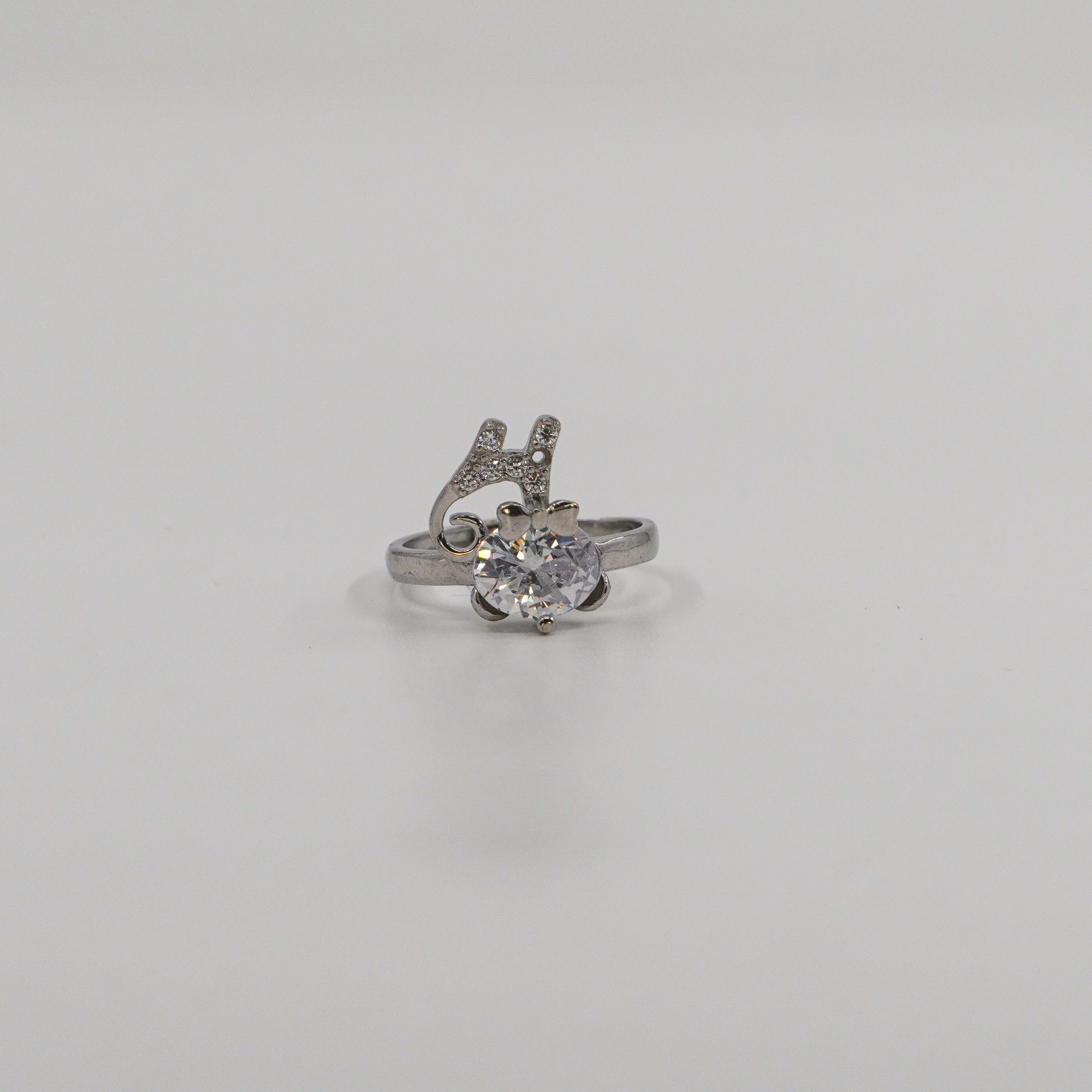 Letter H CZ Ring