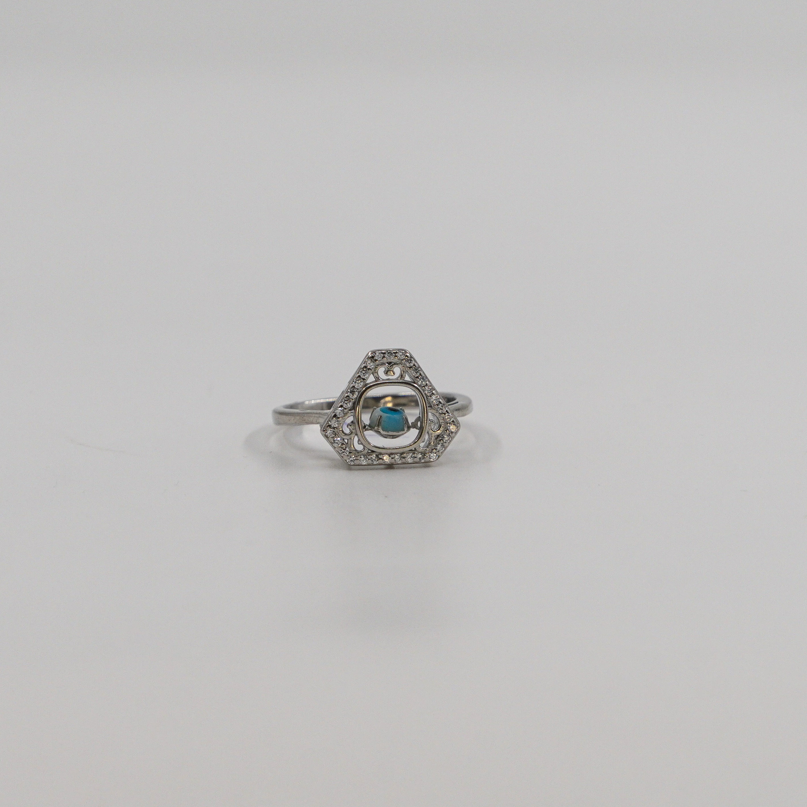 Hexagon Evil Eye Ring