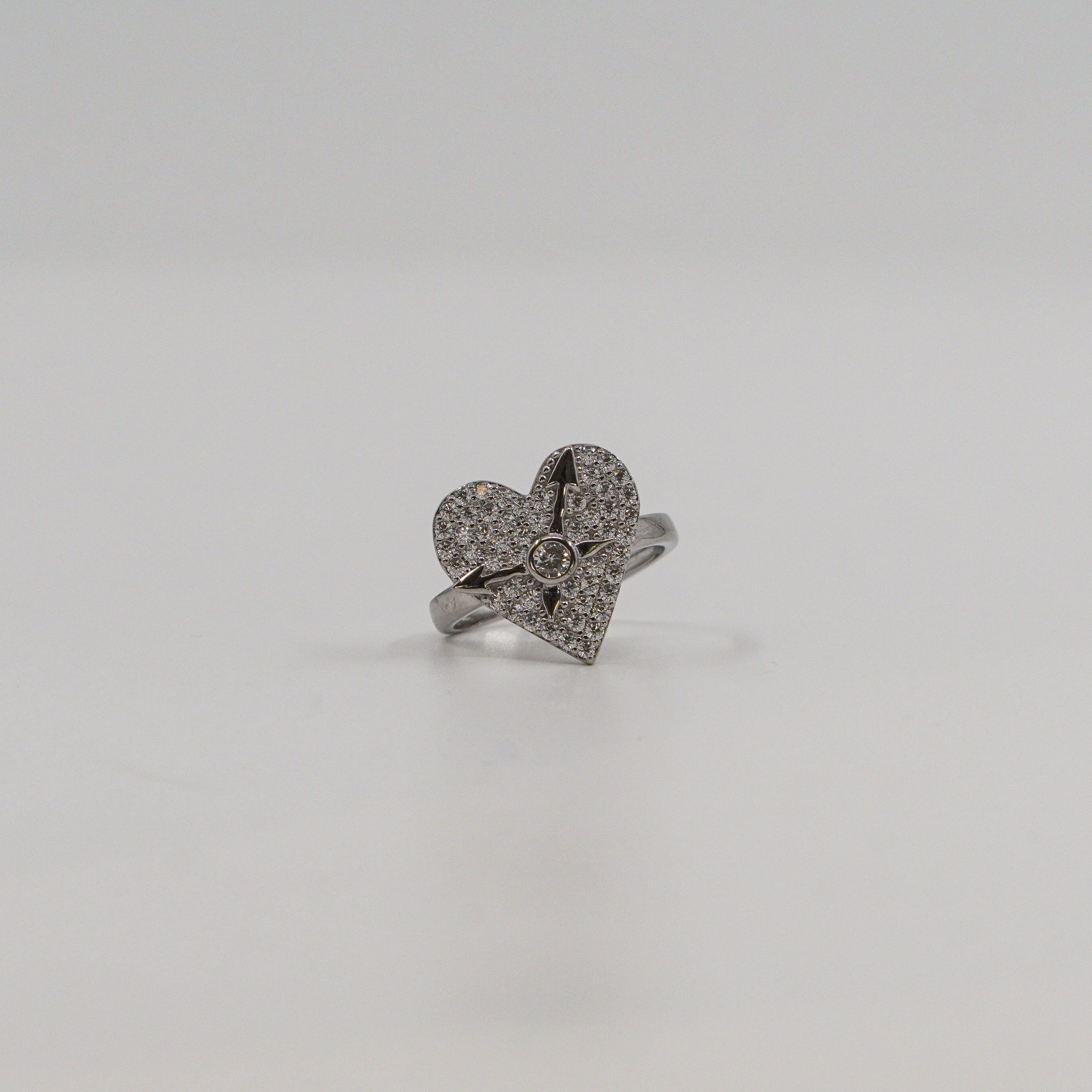 Heart CZ Ring Silver
