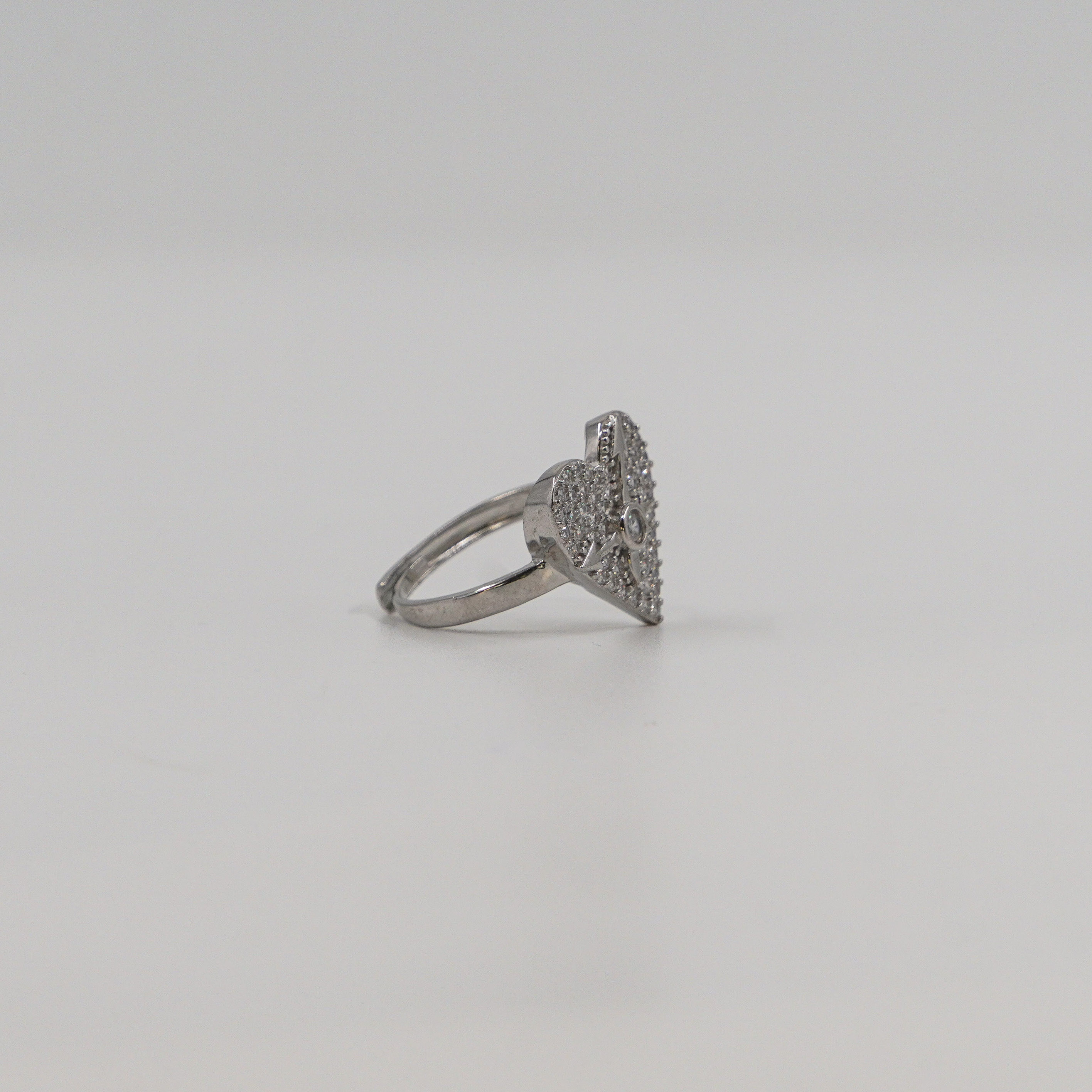 Heart CZ Ring Silver