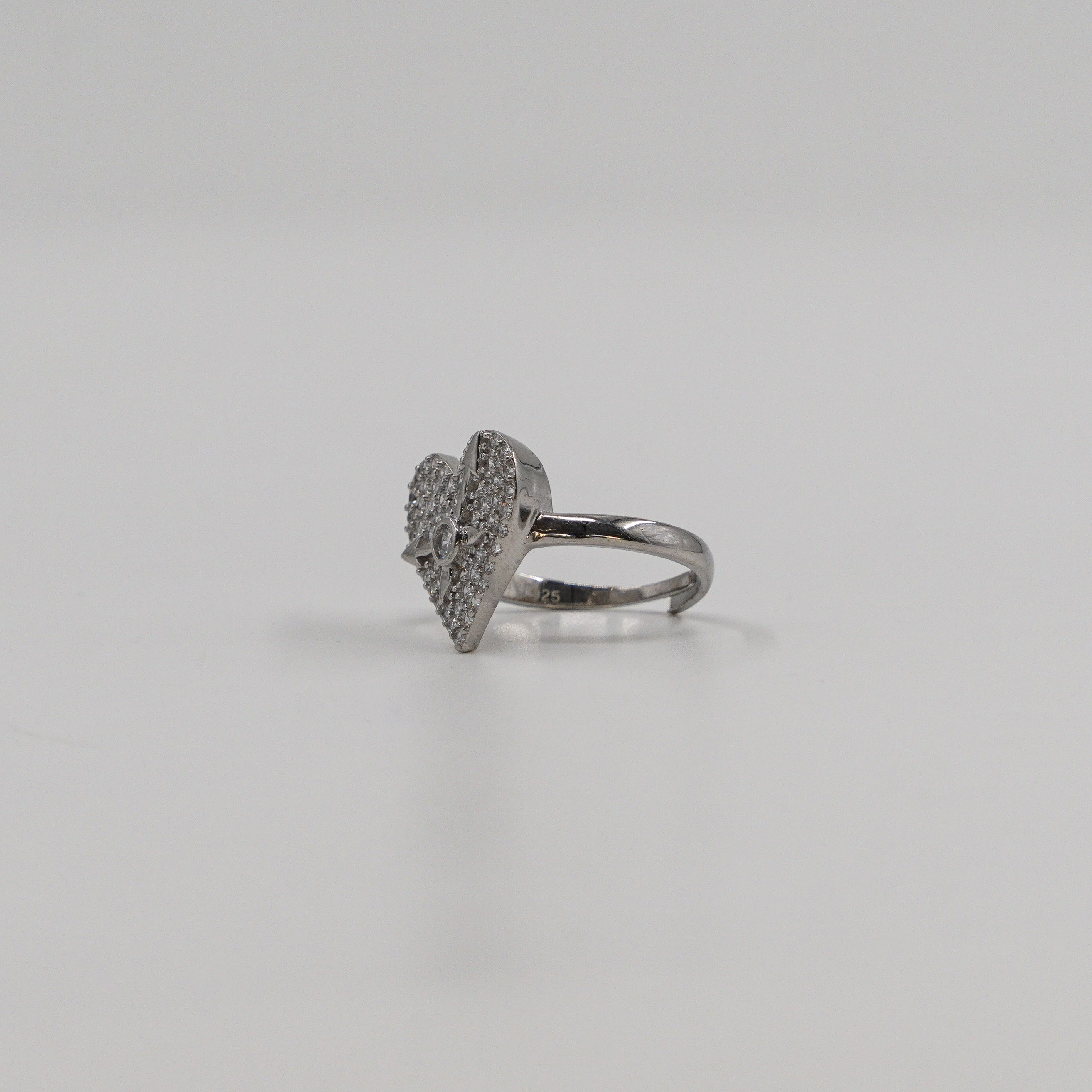 Heart CZ Ring Silver