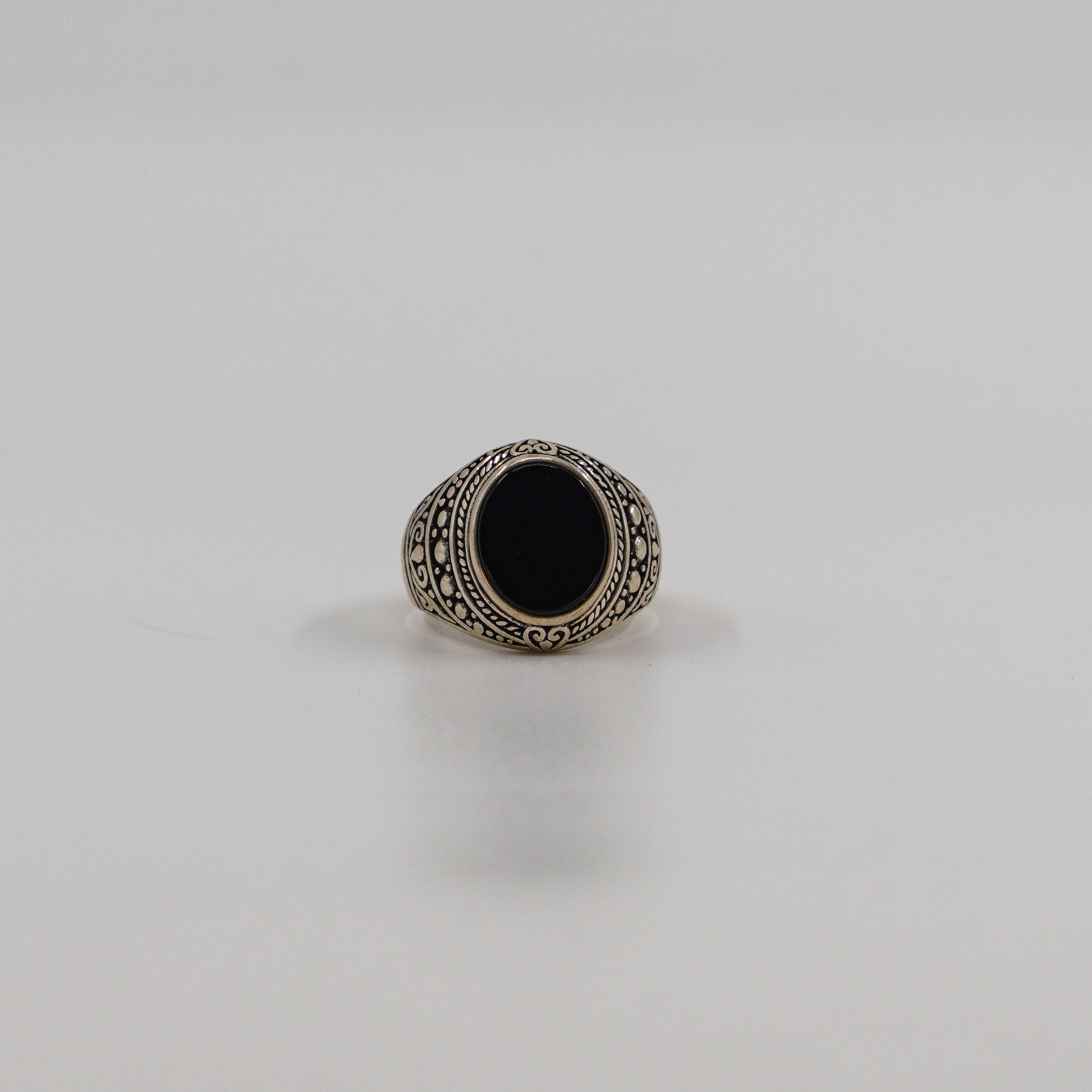 Raag Silver Jewellery Basheerbagh - Oval Black Stone Ring