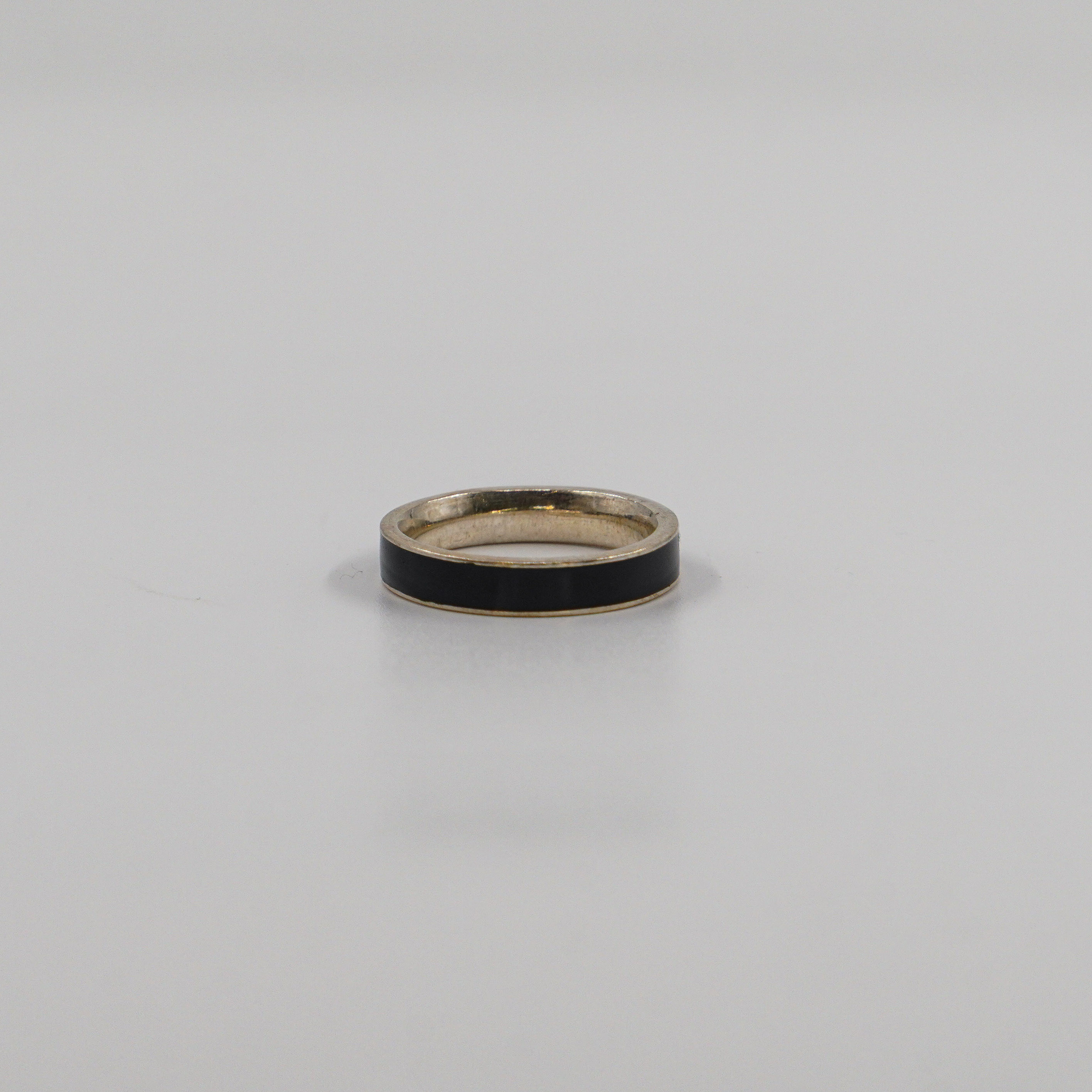 Raag Silver Jewellery Basheerbagh - Black Enamel Band Ring
