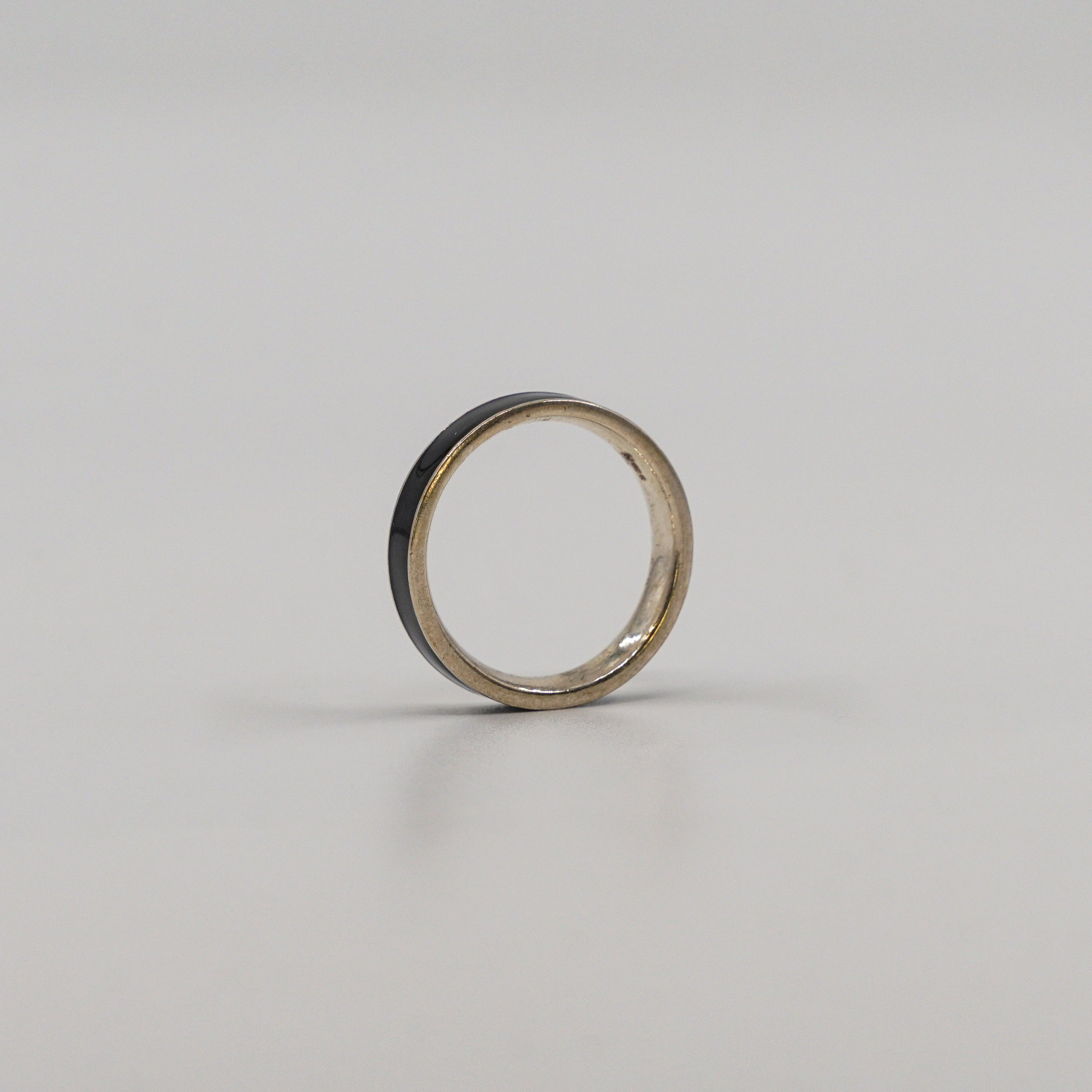 Raag Silver Jewellery Basheerbagh - Black Enamel Band Ring
