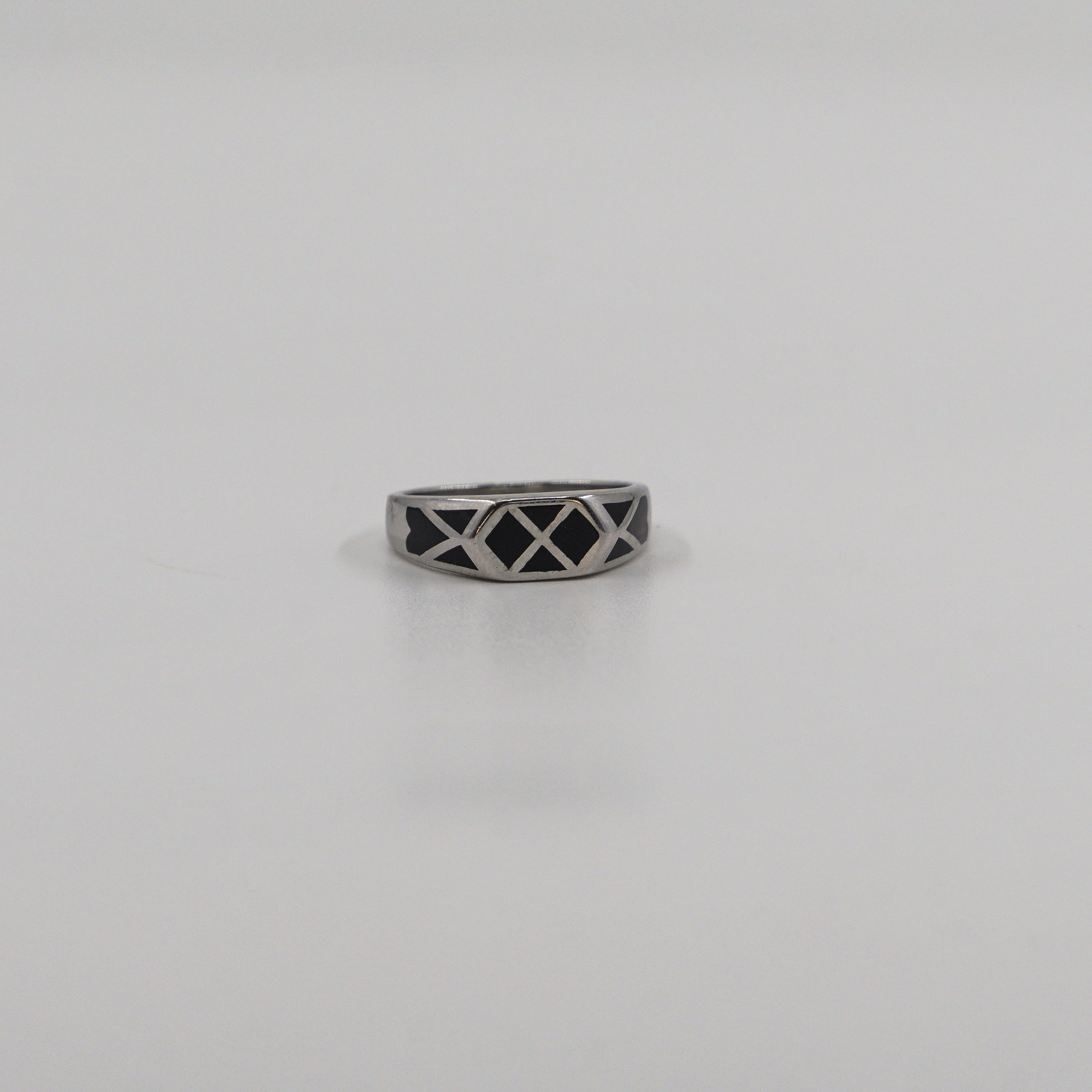 Raag Silver Jewellery Basheerbagh - Geometric Black Ring