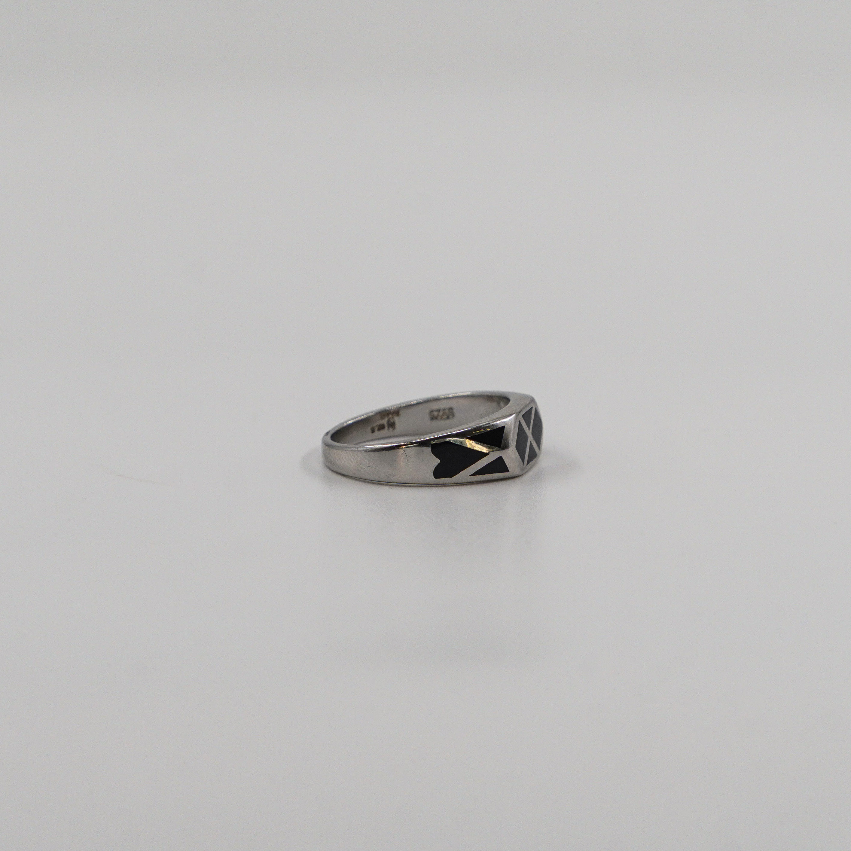 Raag Silver Jewellery Basheerbagh - Geometric Black Ring