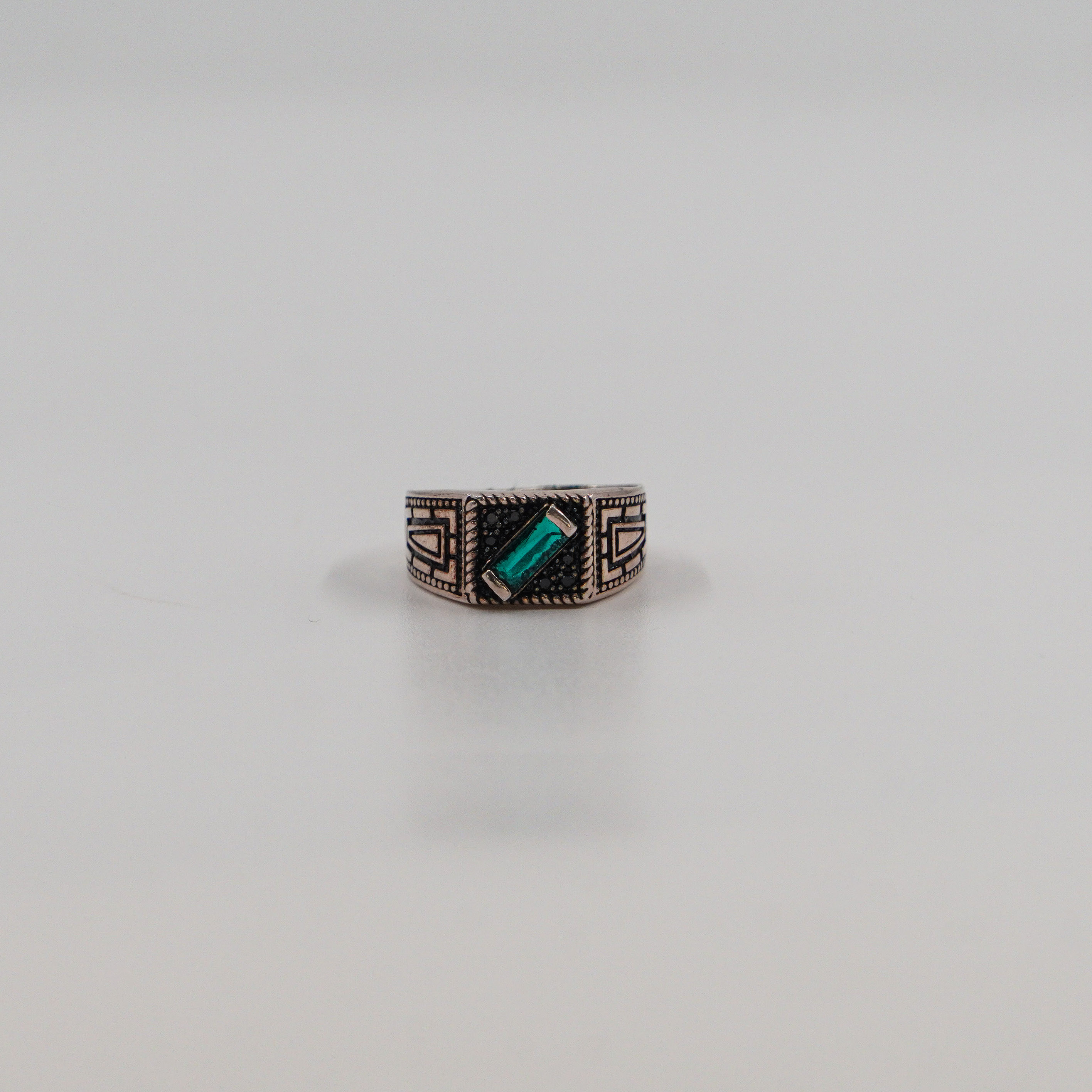 Raag Silver Jewellery Basheerbagh - Emerald Baguette Ring