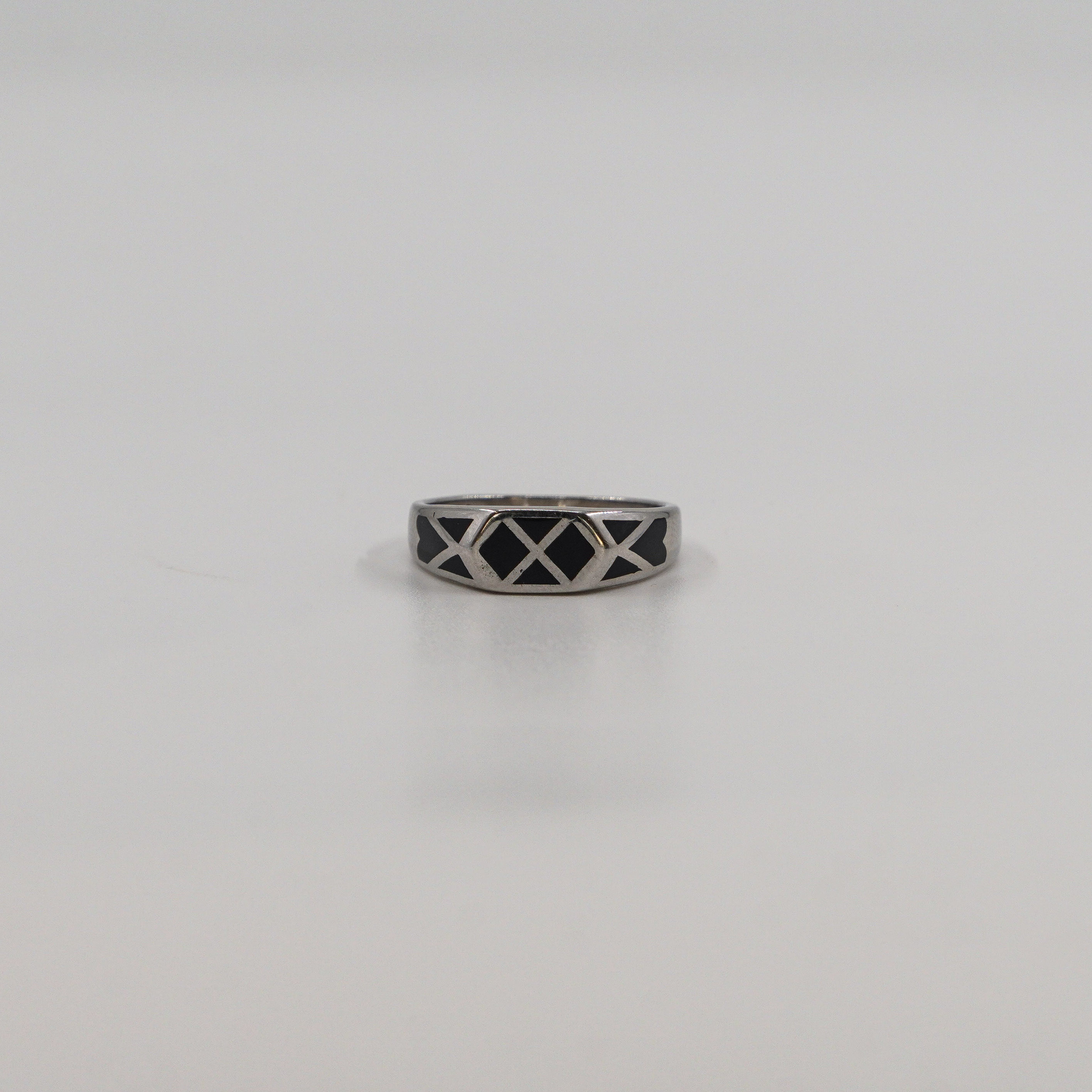 Raag Silver Jewellery Basheerbagh - Geometric Black Ring Silver