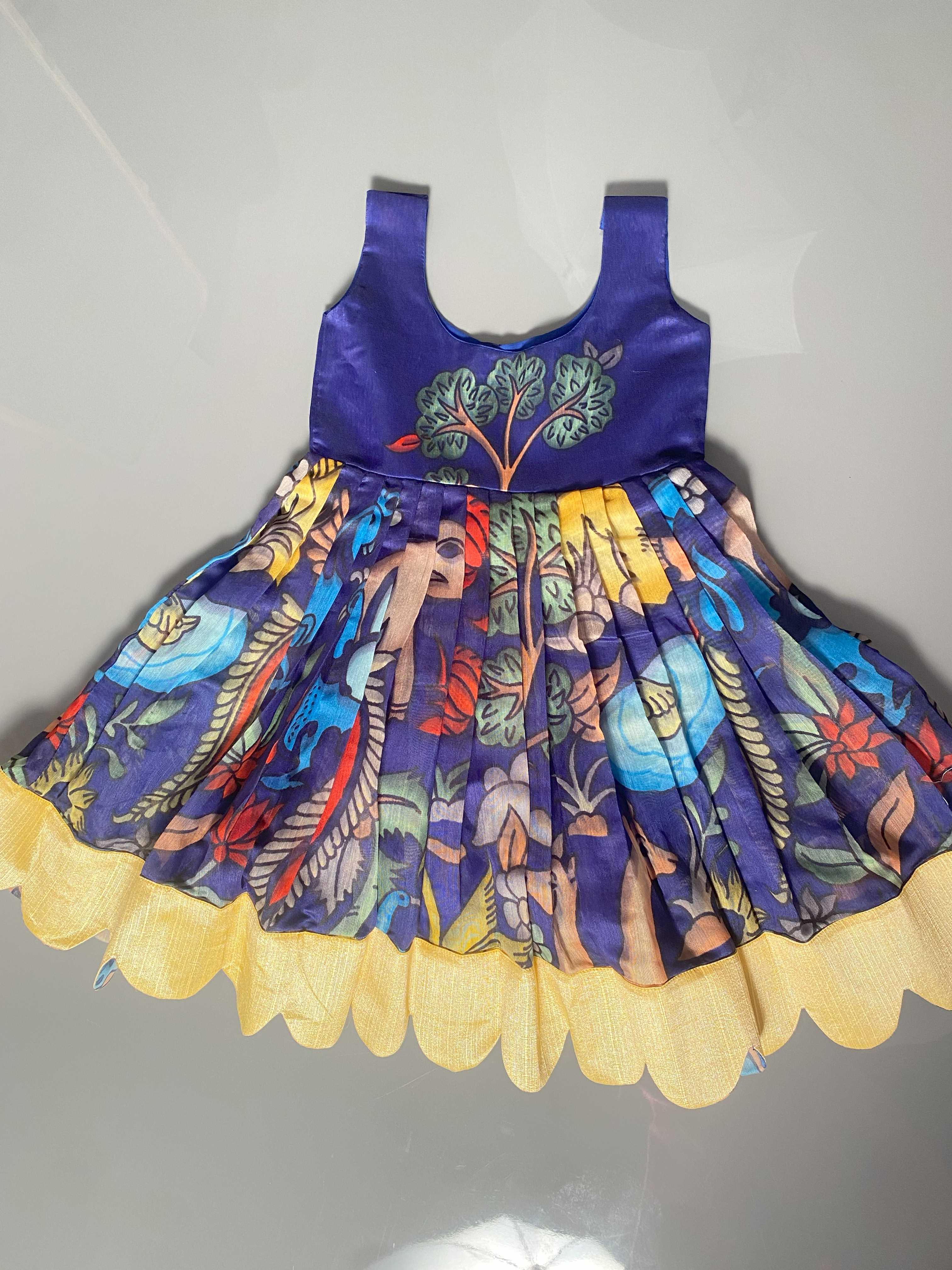 RadhaKrishnaDesignStudio - Animal Print Chanderi Frock