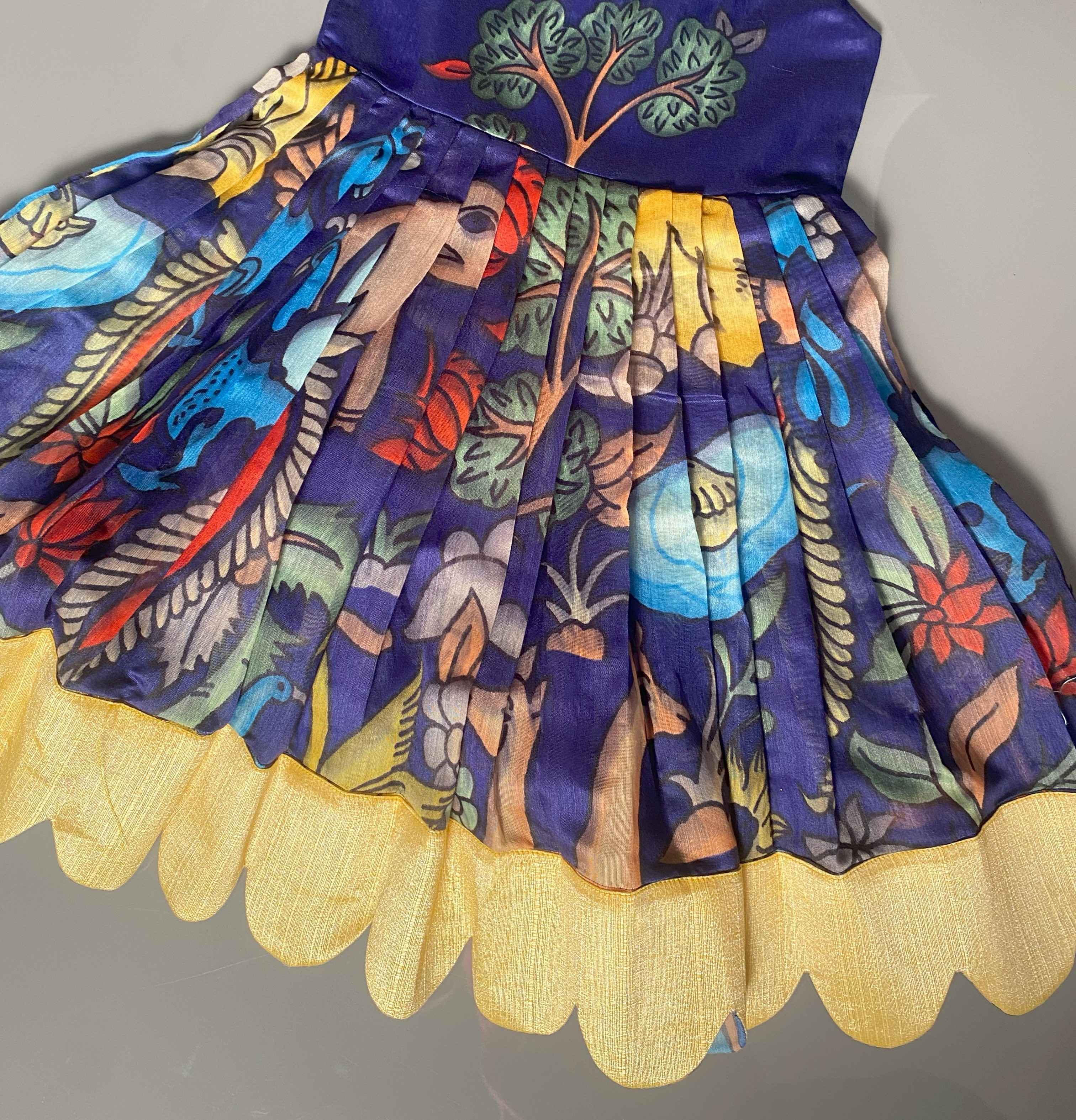 RadhaKrishnaDesignStudio - Animal Print Chanderi Frock