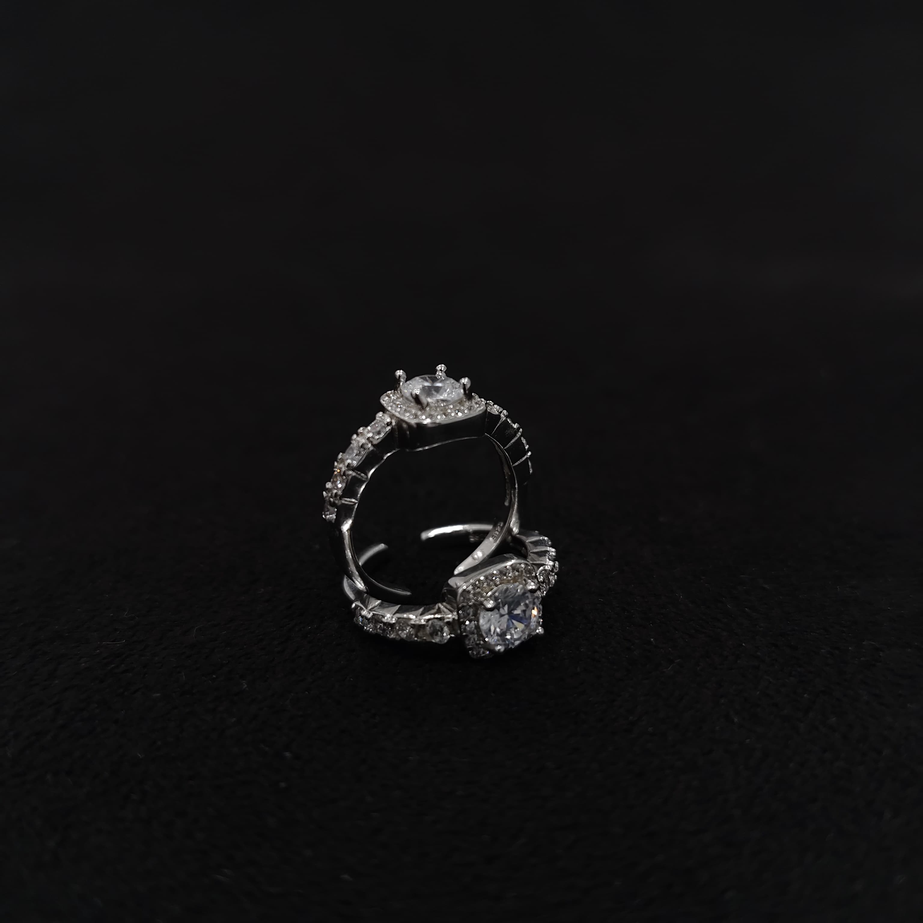 Sparkling CZ-Studded Adjustable Toe Ring in 92.5 Silver