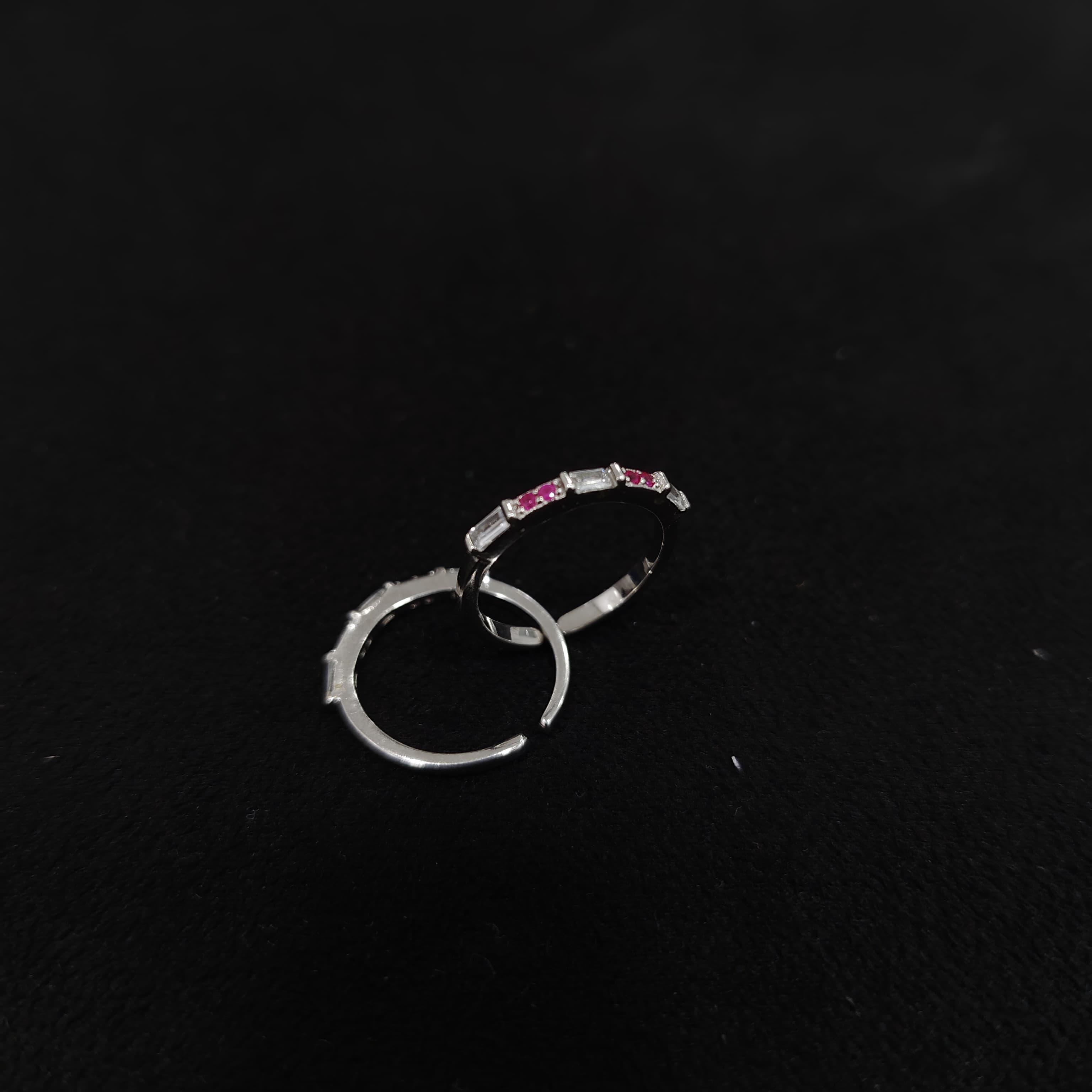 Delicate Pink CZ Hoop Toe Ring in 92.5 Silver