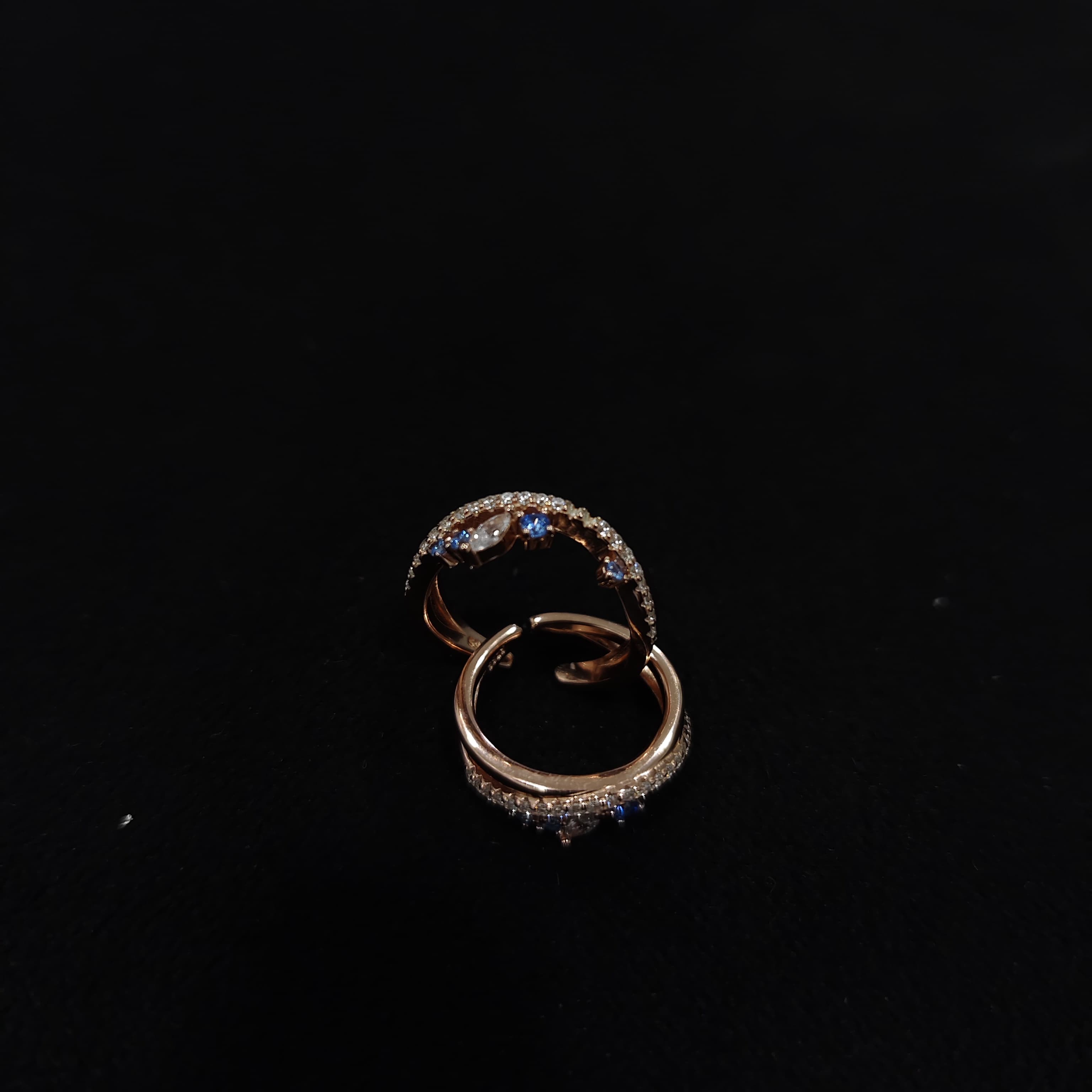 Elegant CZ Studded Rose Gold Toe Ring in 92.5 Silver
