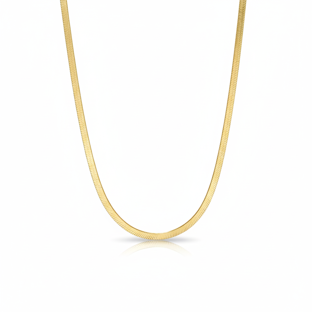 Saachu Bling - Delicate Gold Flat Snake Chain Necklace