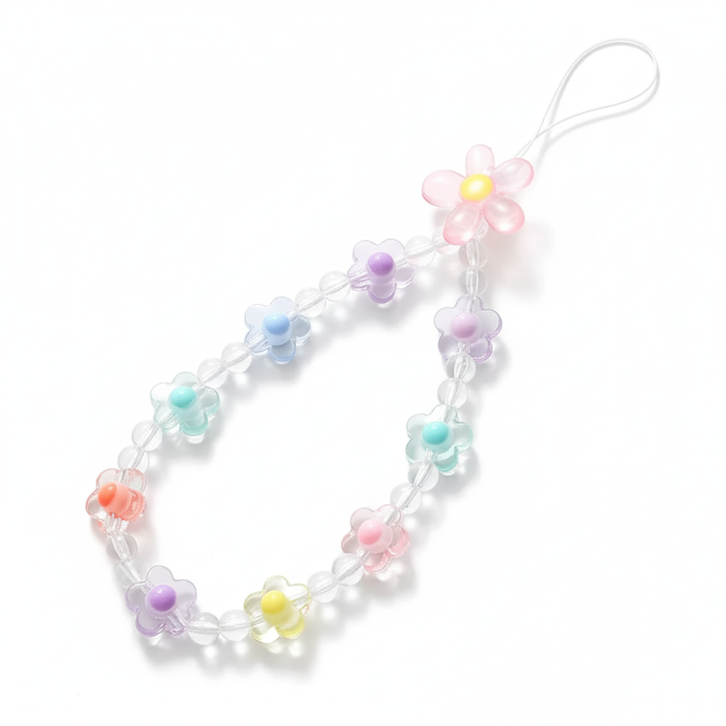 Saachu Bling - Cute Pastel Flower Beaded Phone Charm