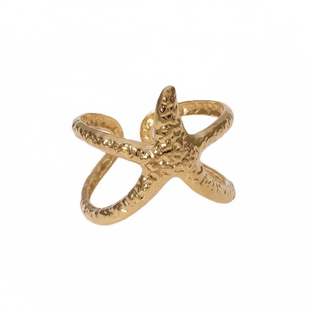 Saachu Bling - Starfish Design Gold Adjustable Ring