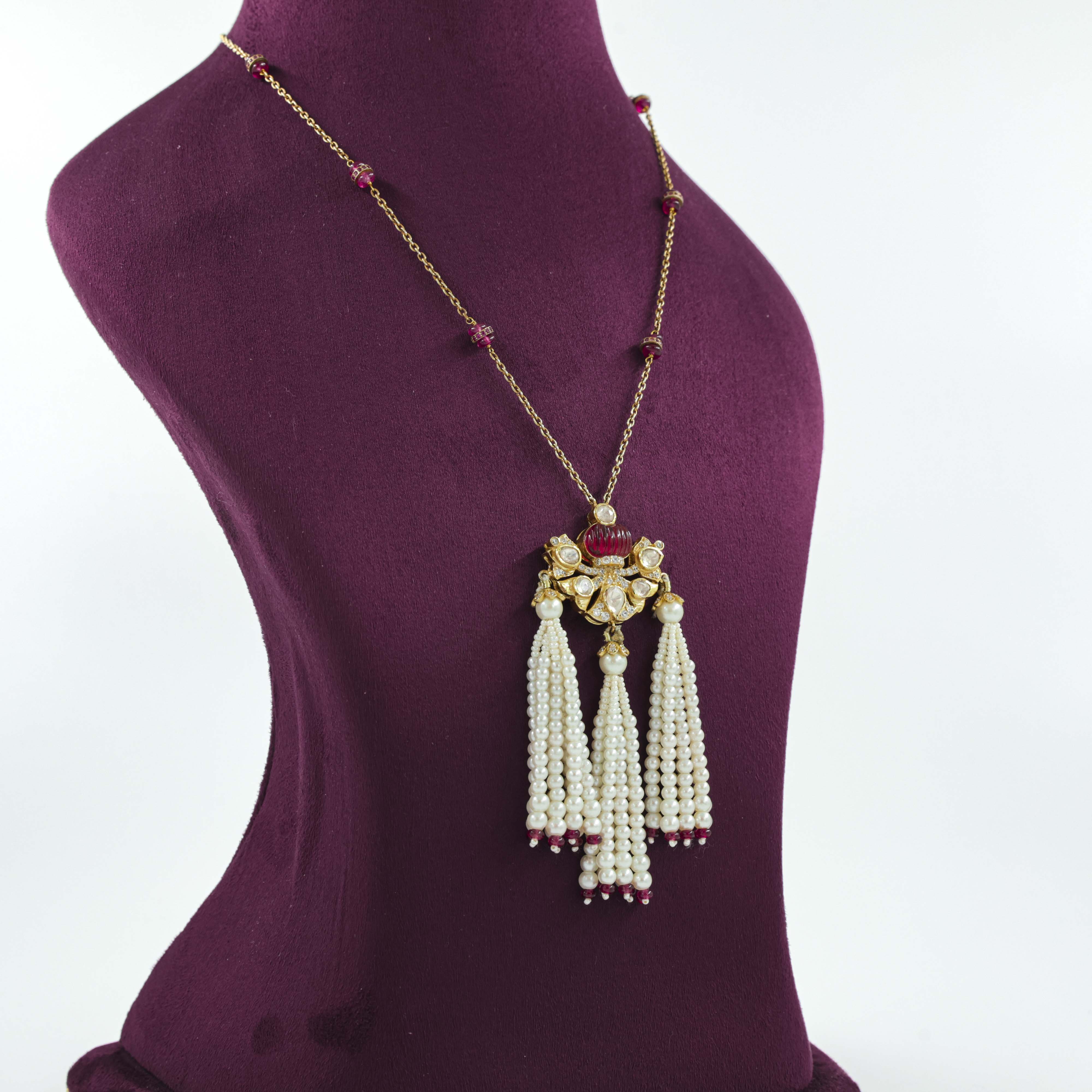 Saubhagya Jewellers - Gold Plated Pearl Necklace