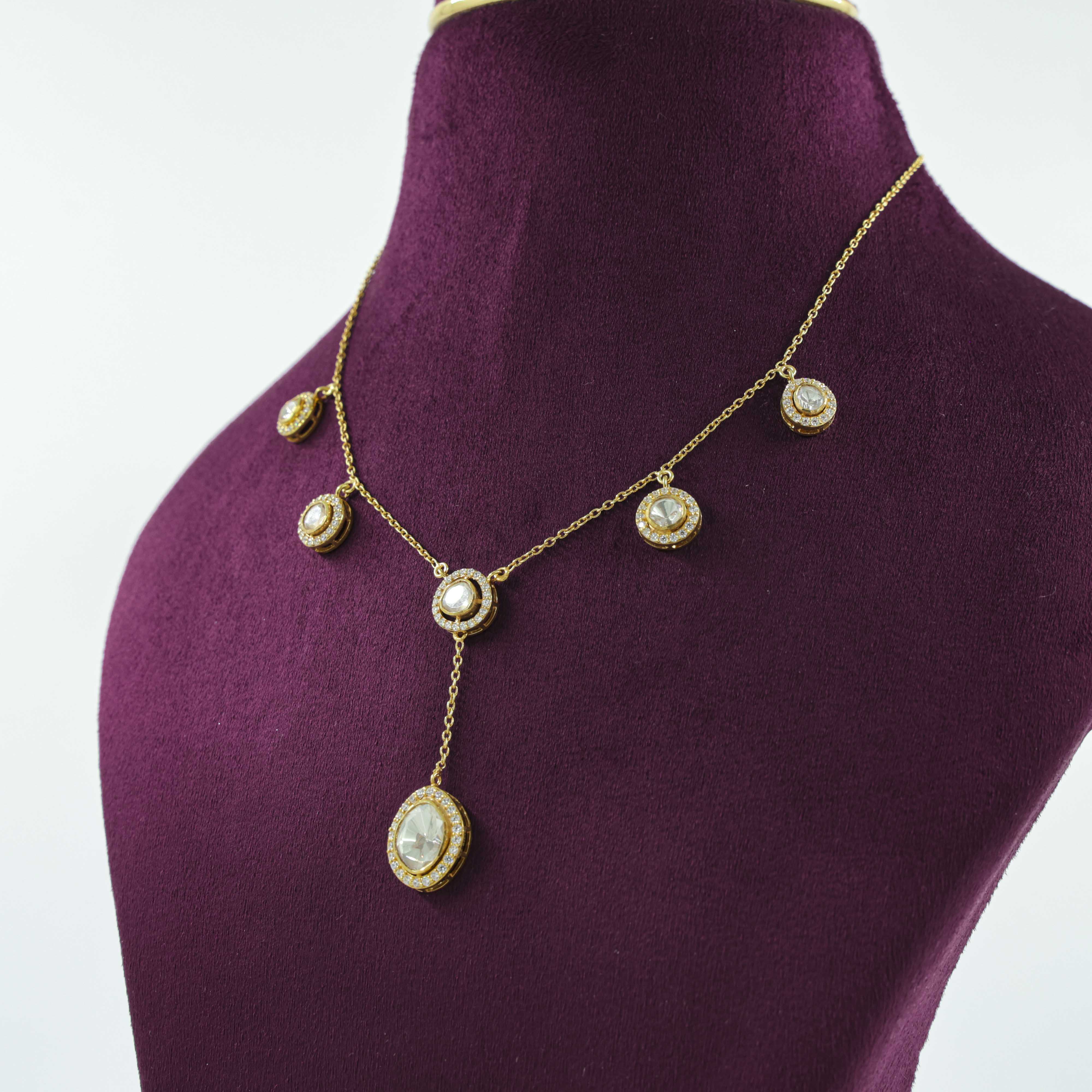 Saubhagya Jewellers - Gold Plated Diamond Necklace