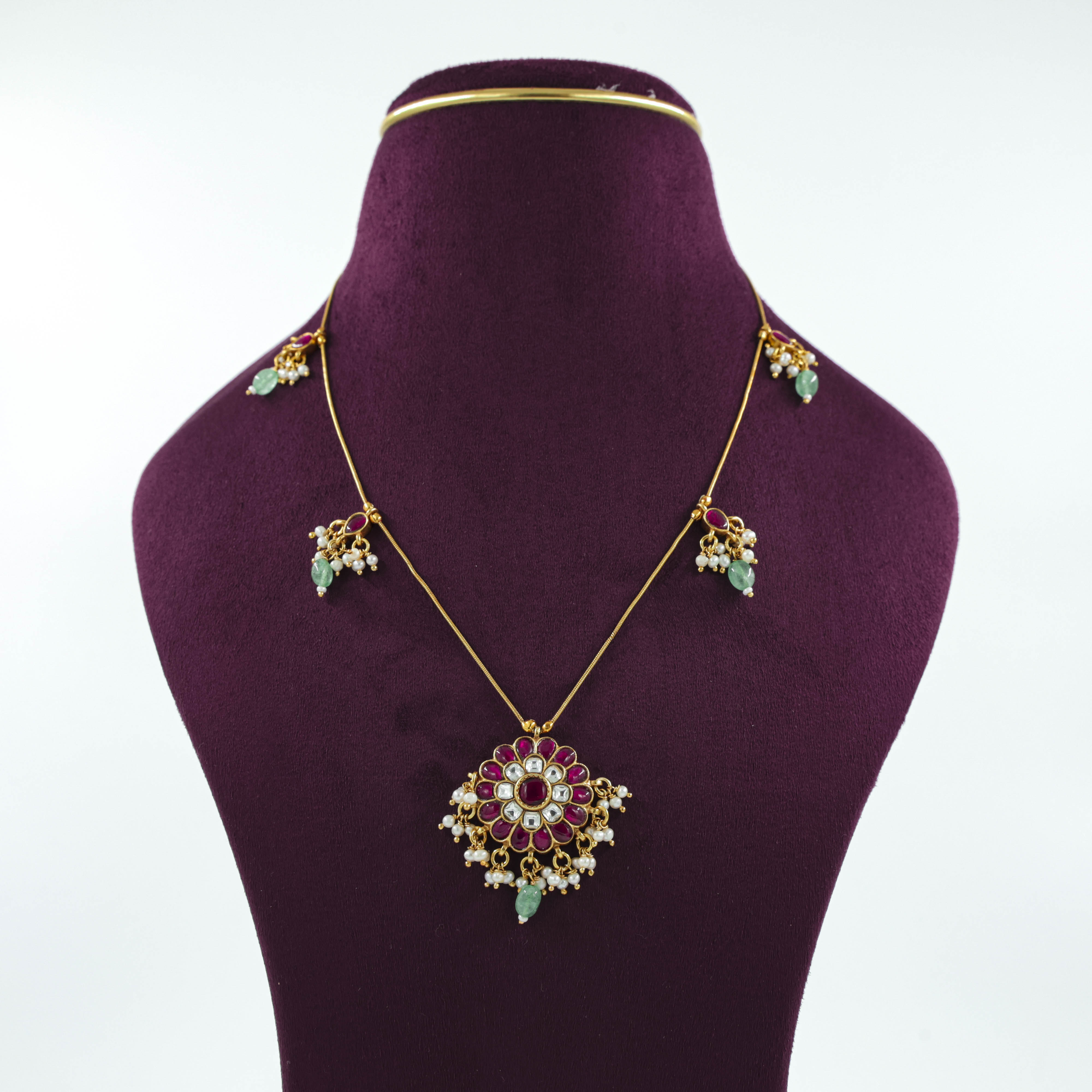 Saubhagya Jewellers - Designer Emerald Necklace