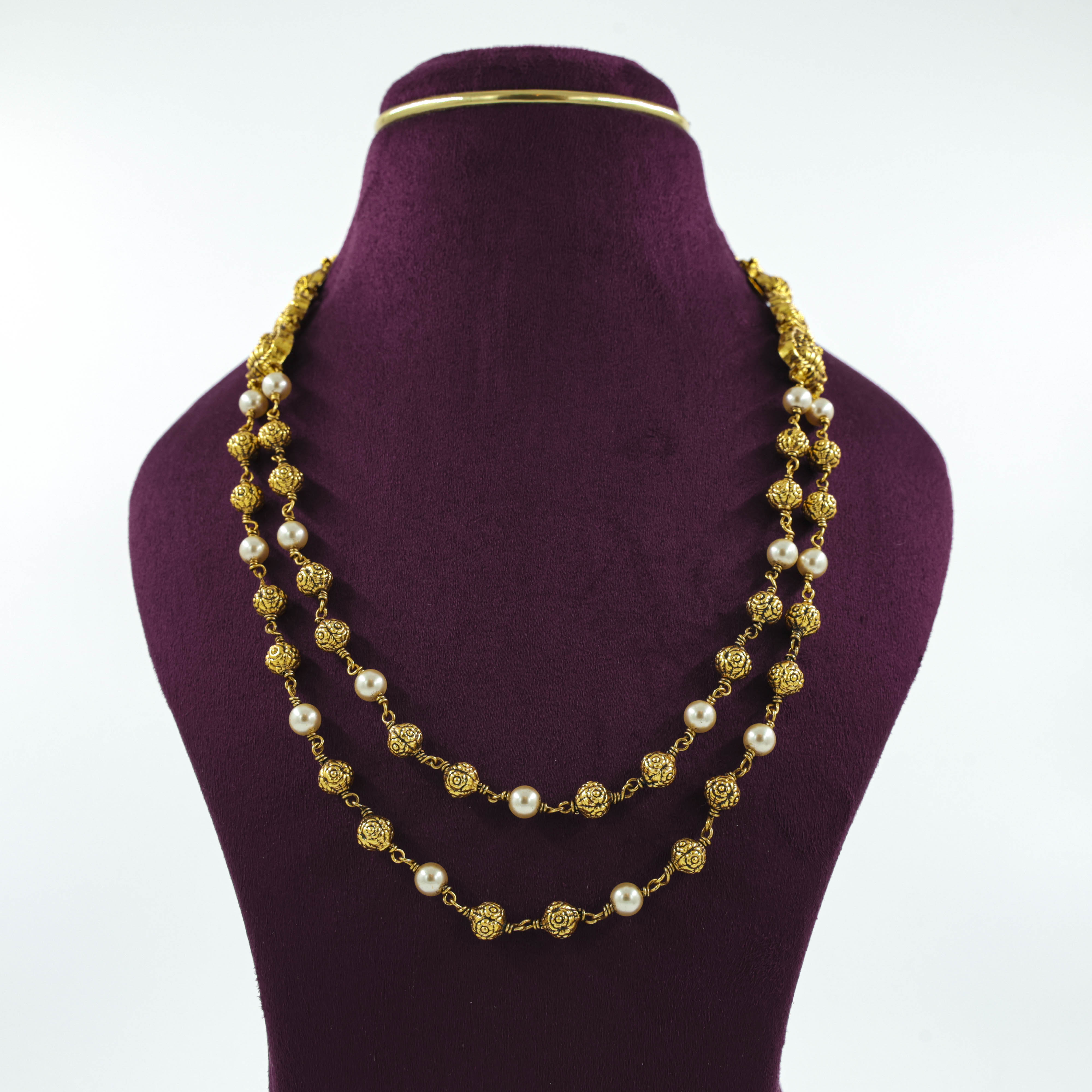 Saubhagya Jewellers - Gold Plated Pearl Necklace