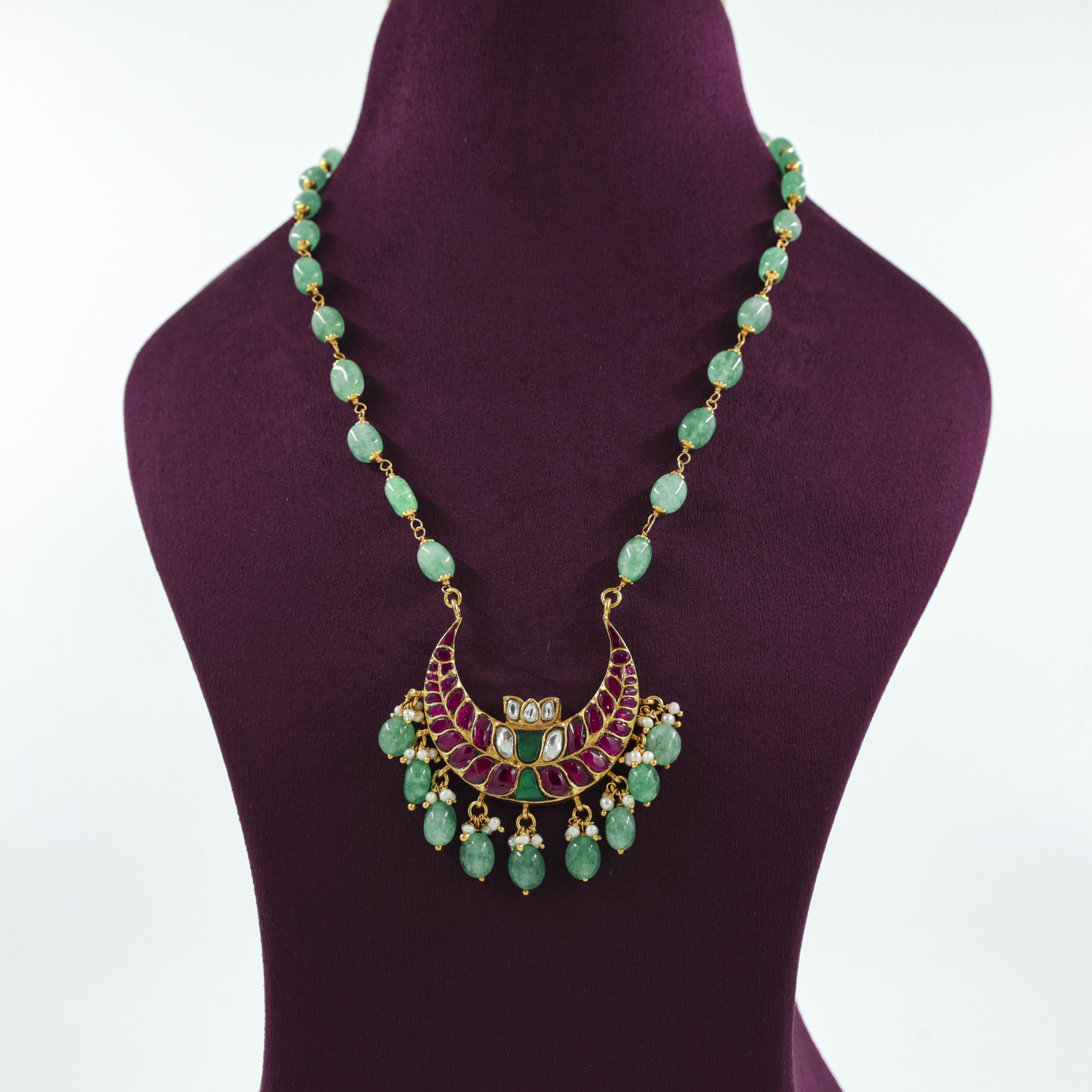 Saubhagya Jewellers - Emerald Designer Necklace