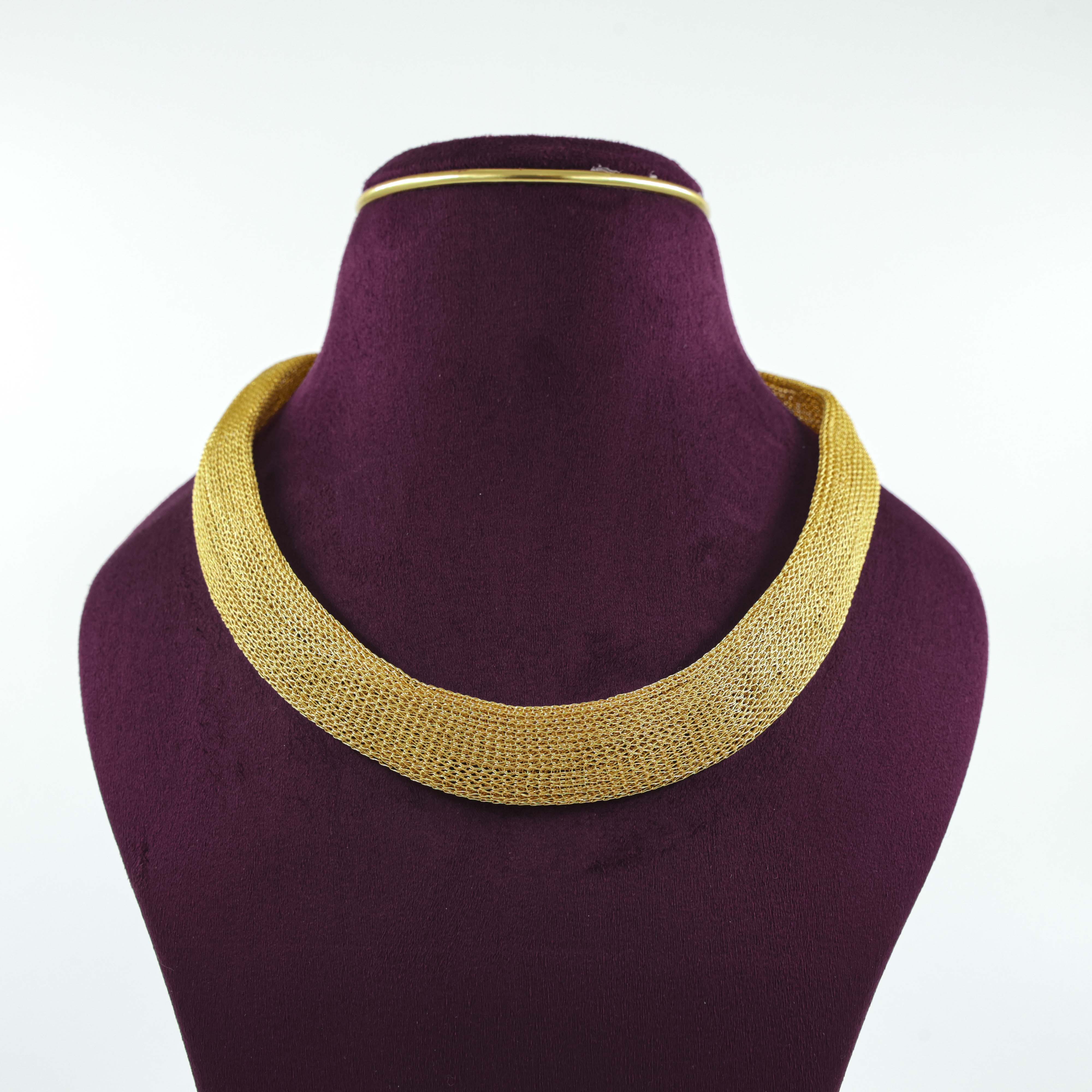 Saubhagya Jewellers - Gold Plated Mesh Choker
